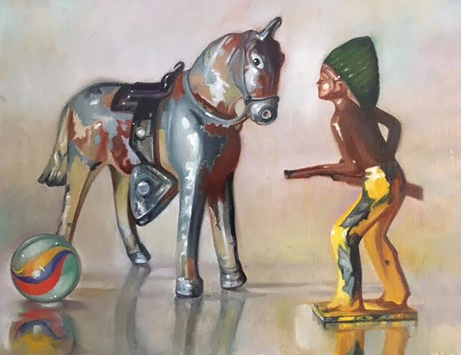 Yellow Pants w/Rifle & Horse by Pat Magers