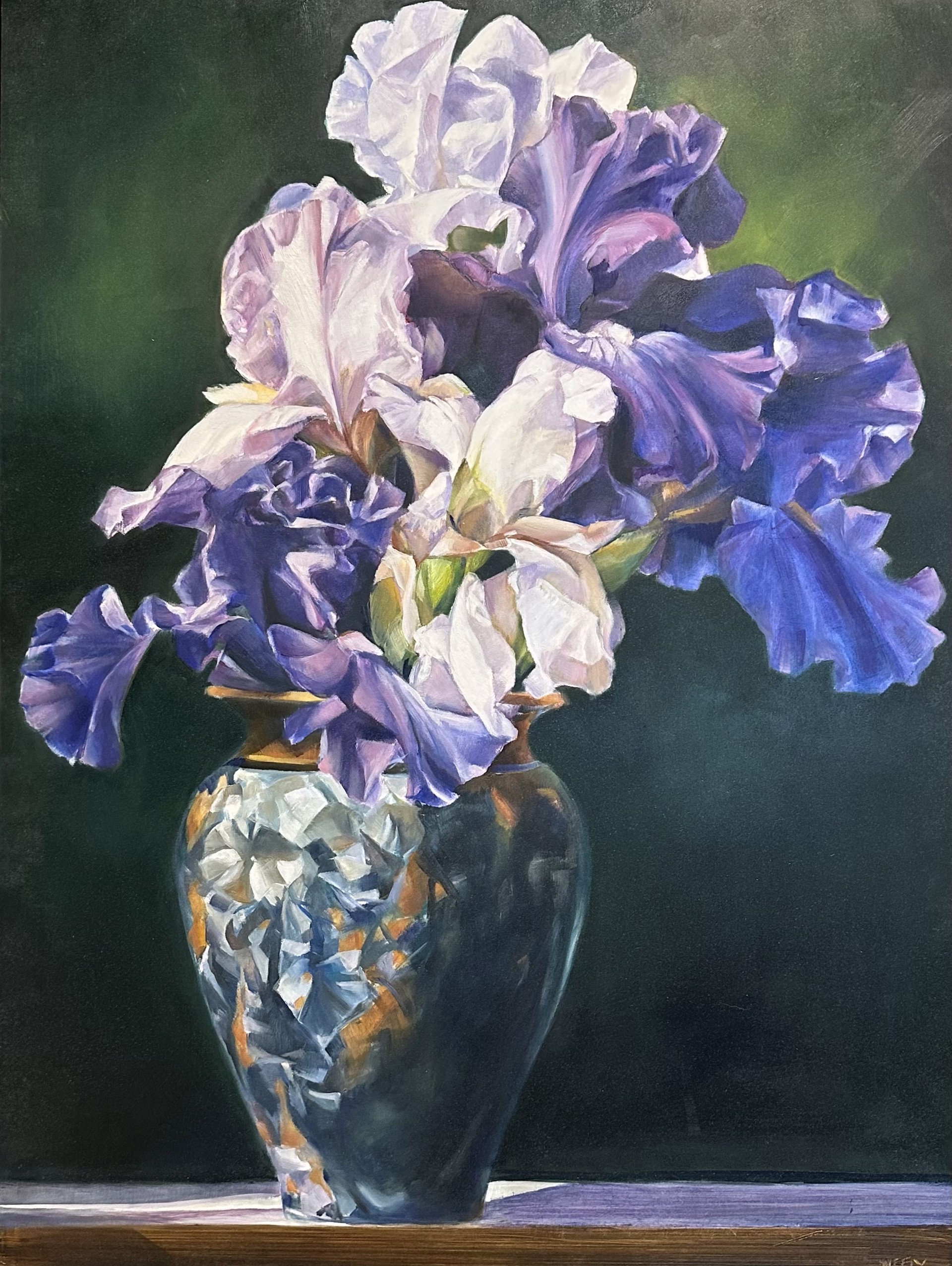 Summer Iris in Crystalline Vase by Stephanie Neely