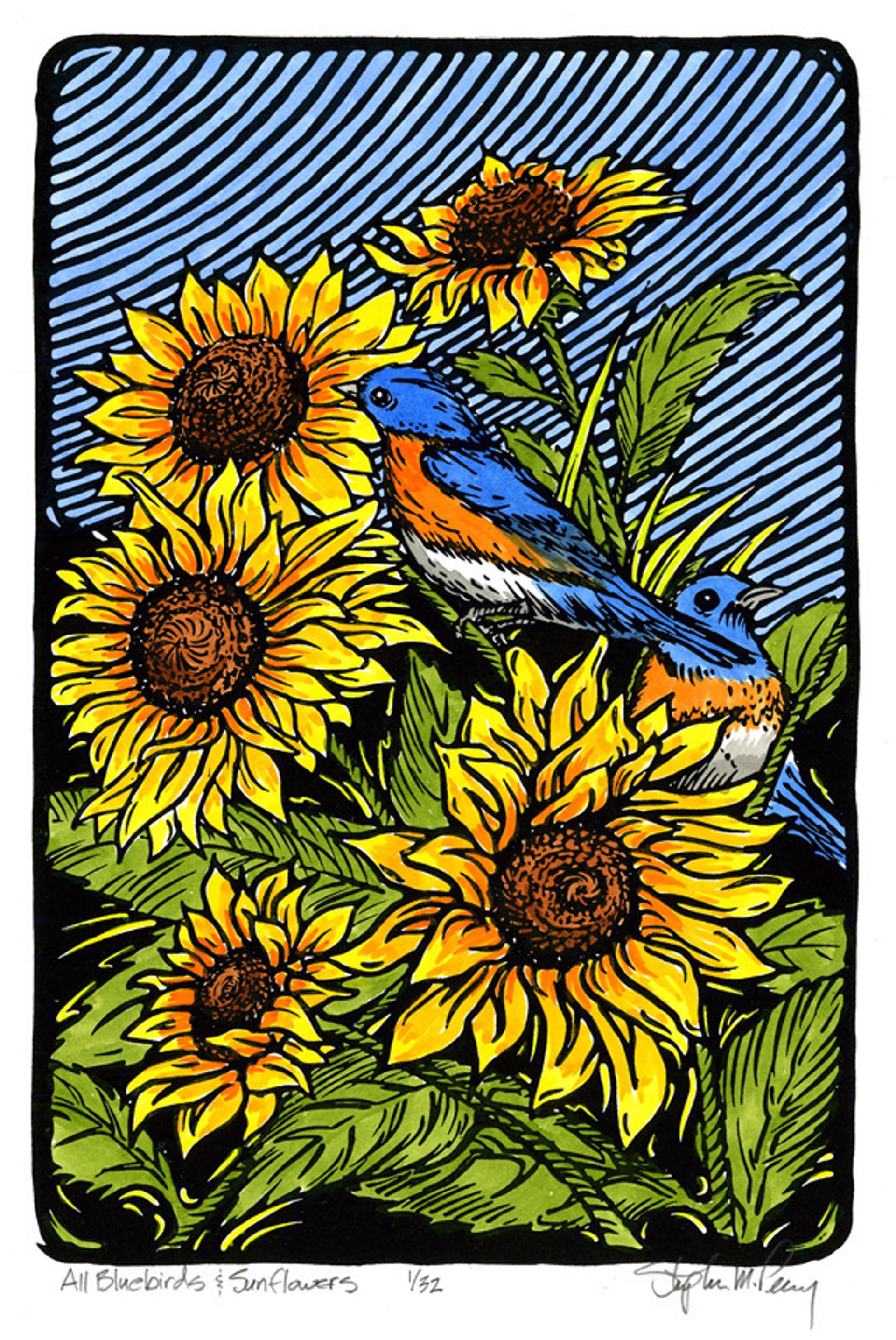 All Bluebirds and Sunflowers  (11/32) by Stephen Perry