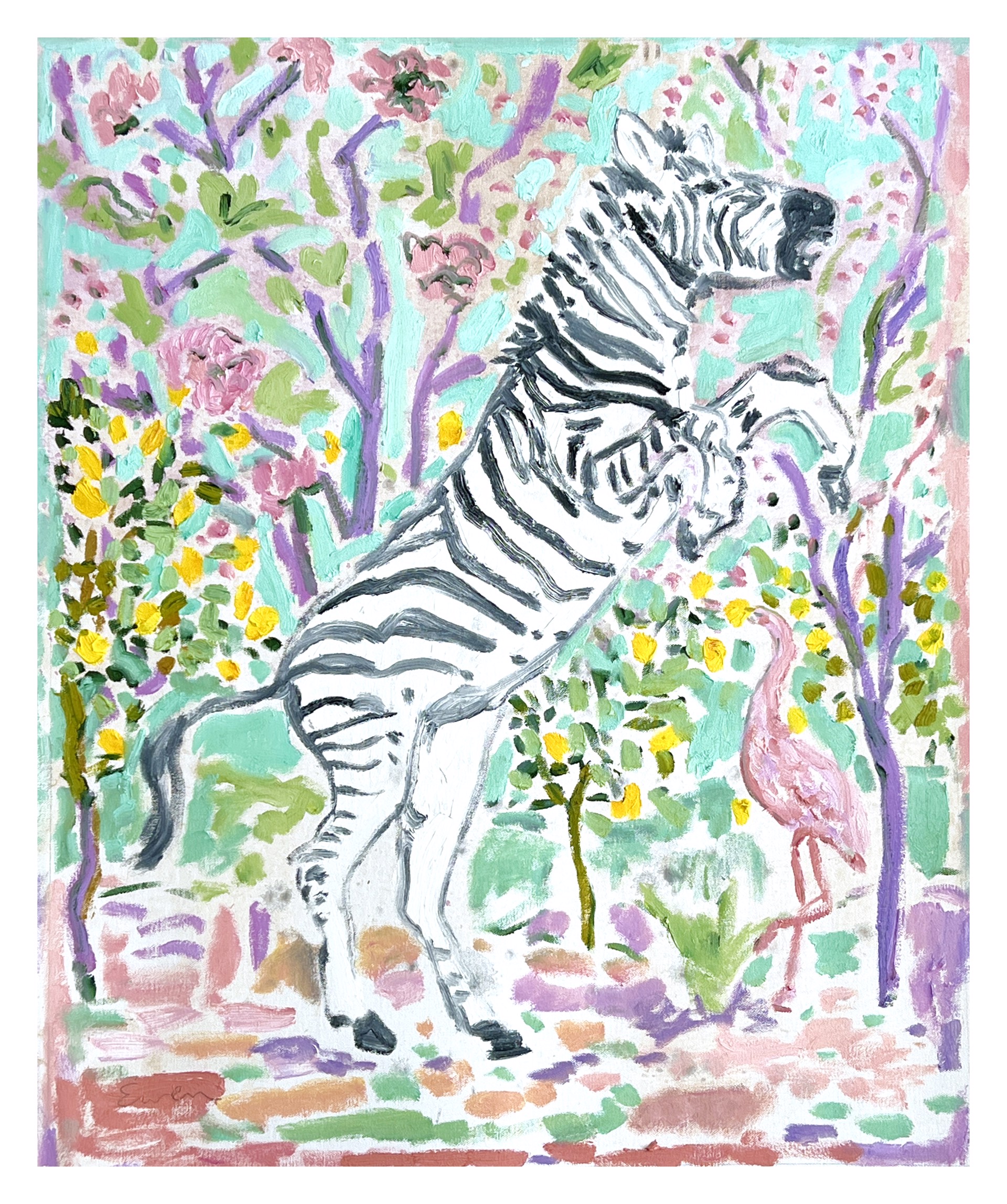 Zebra Painting No. 1 by Anne-Louise Ewen