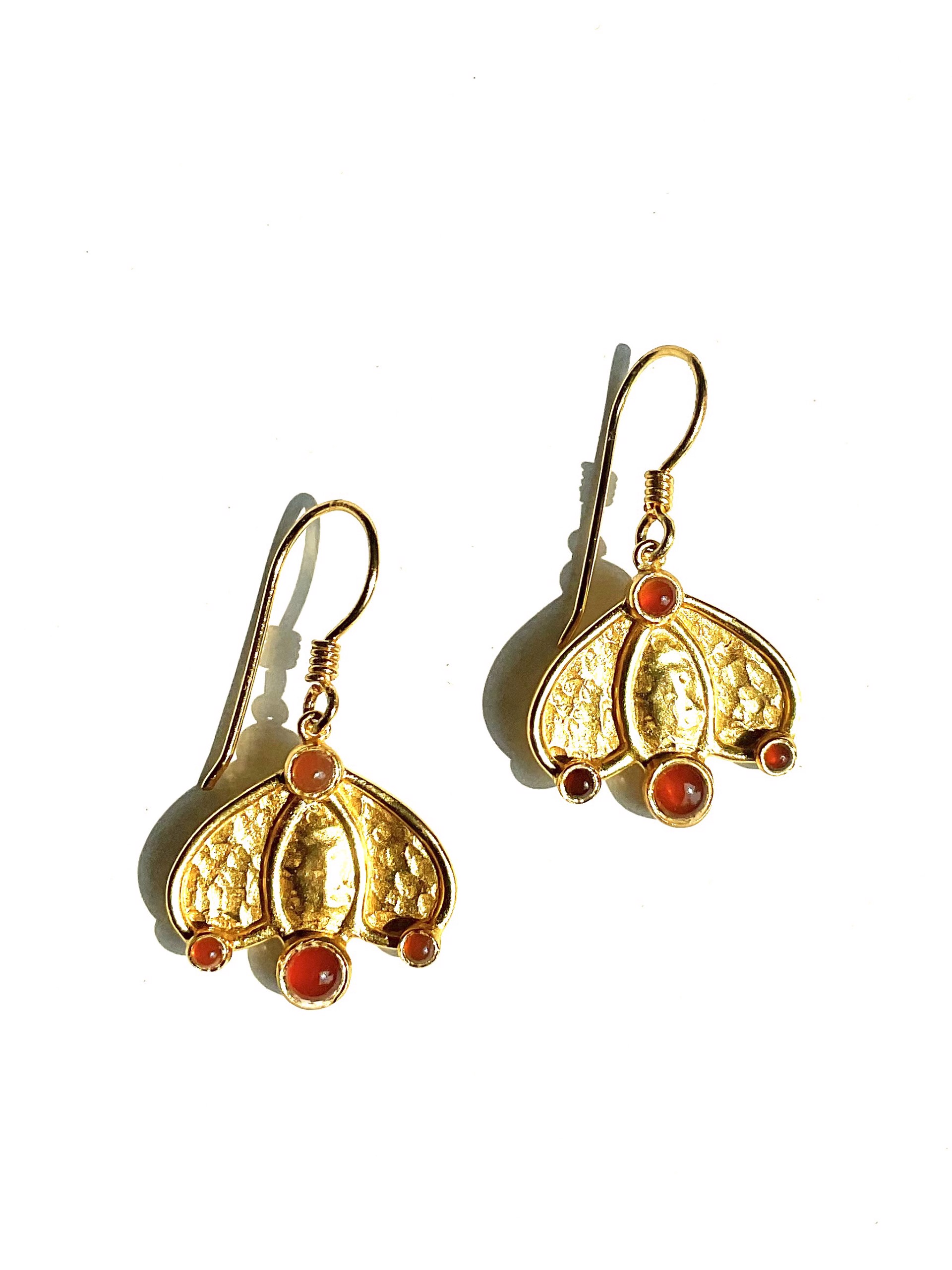 Leaf Drop Earrings Various: Red Onyx/ Pearl/ Turquoise by J. Catma