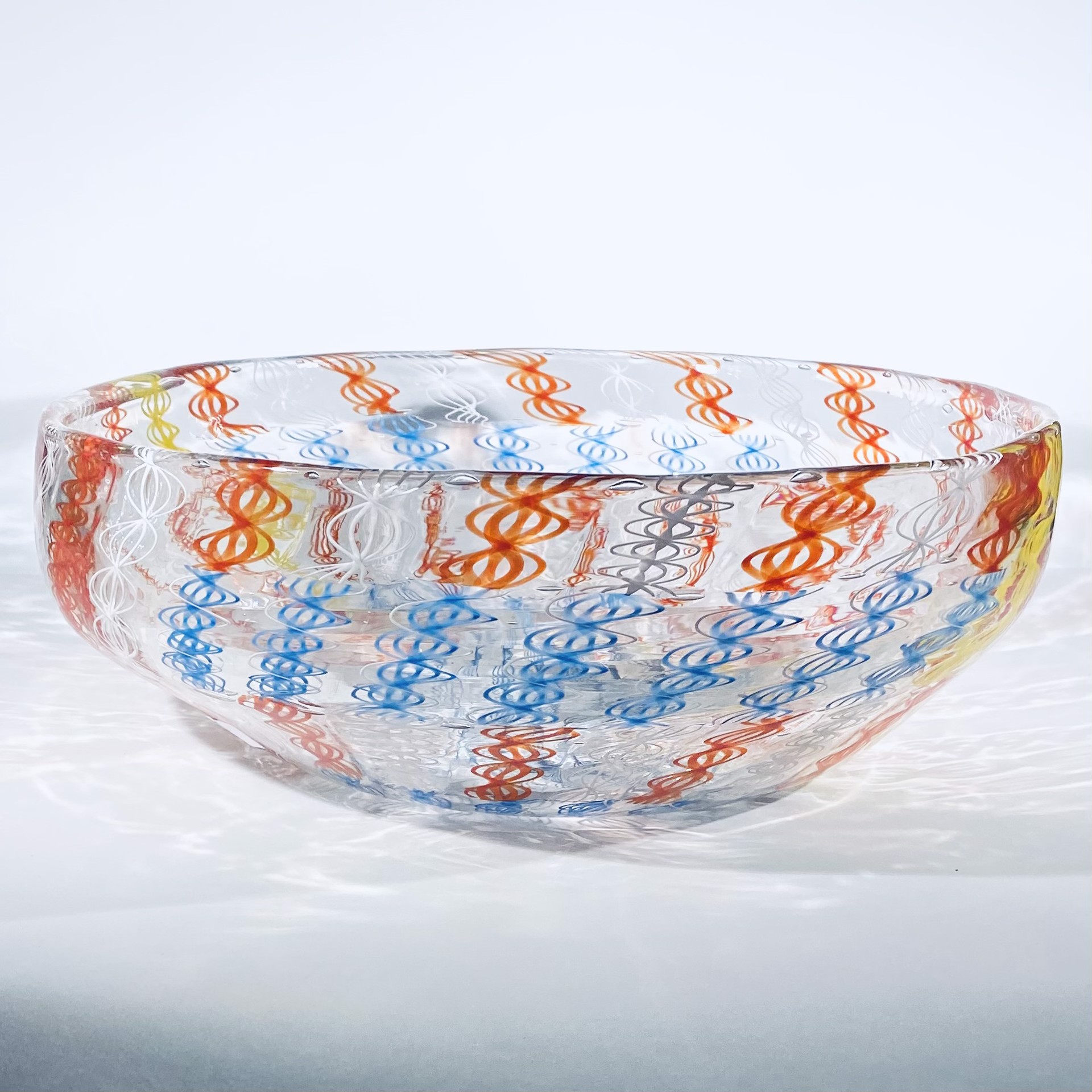 Bowl Multi Color Candy Stripe JG20-4 by John Glass