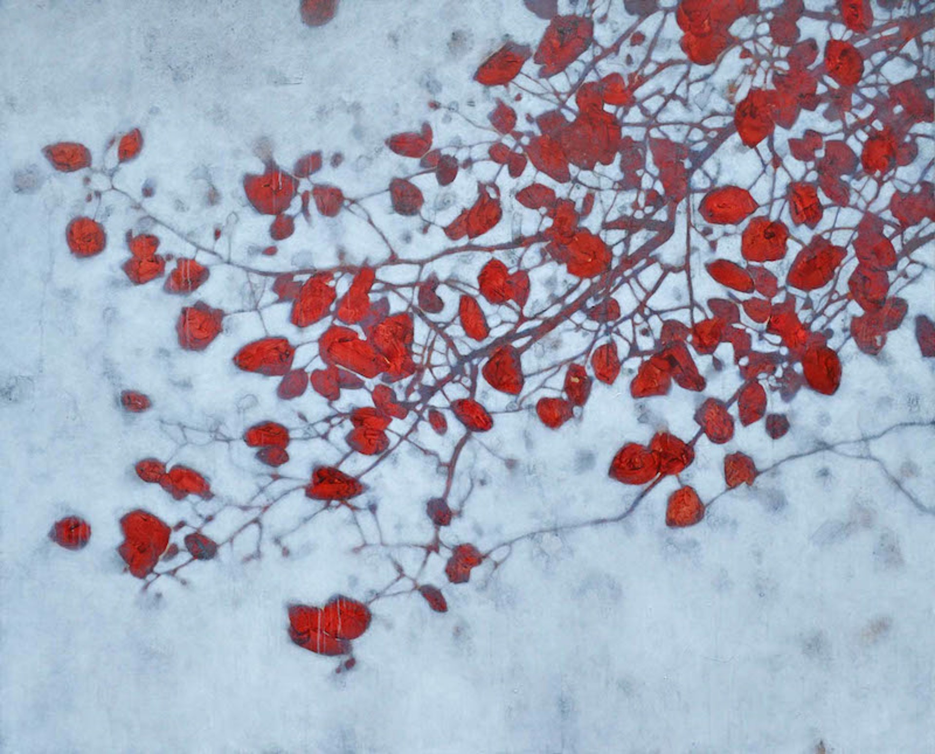 Red Leaves at Dusk by David Kidd