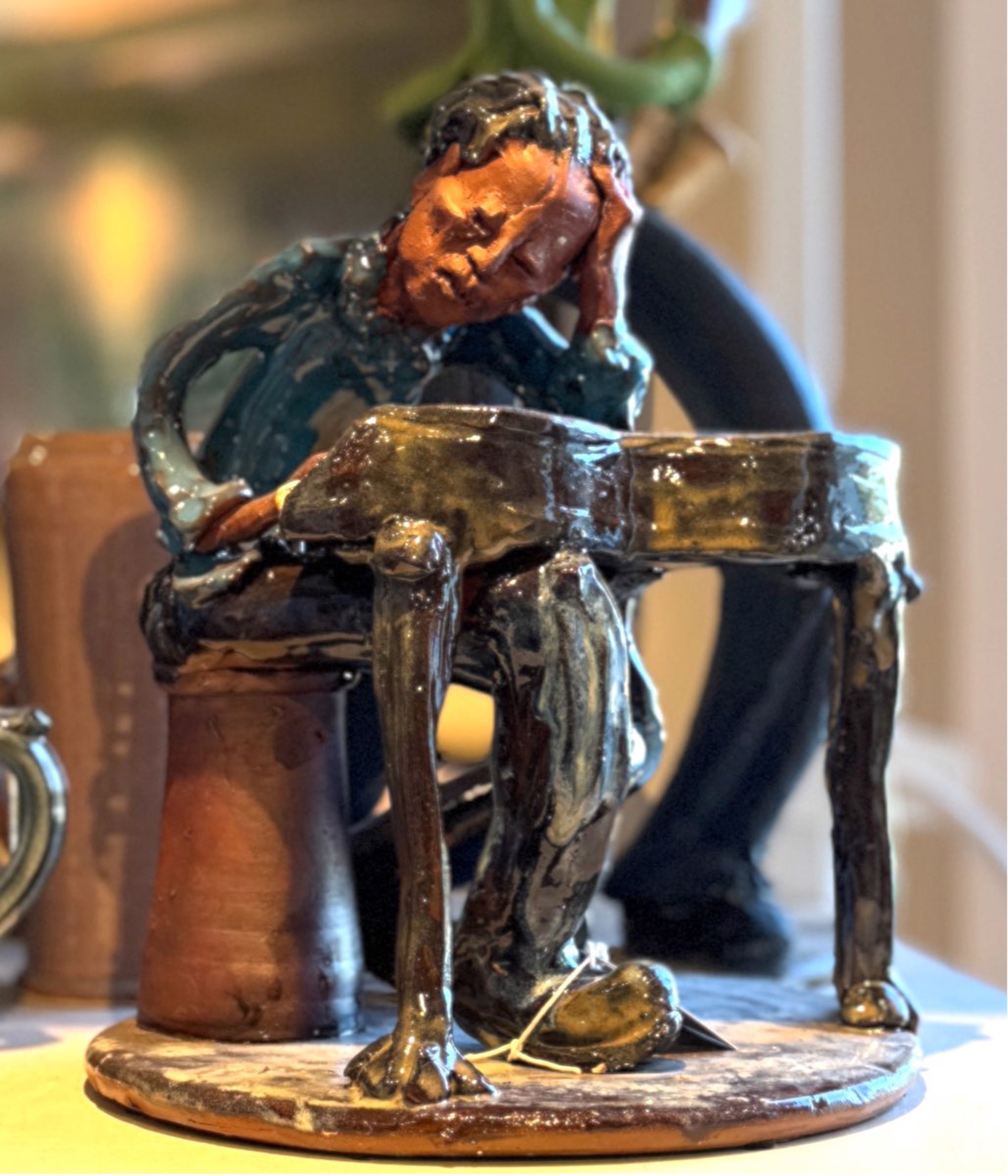 Gullah Piano Musician Sculpture by Kate Krause