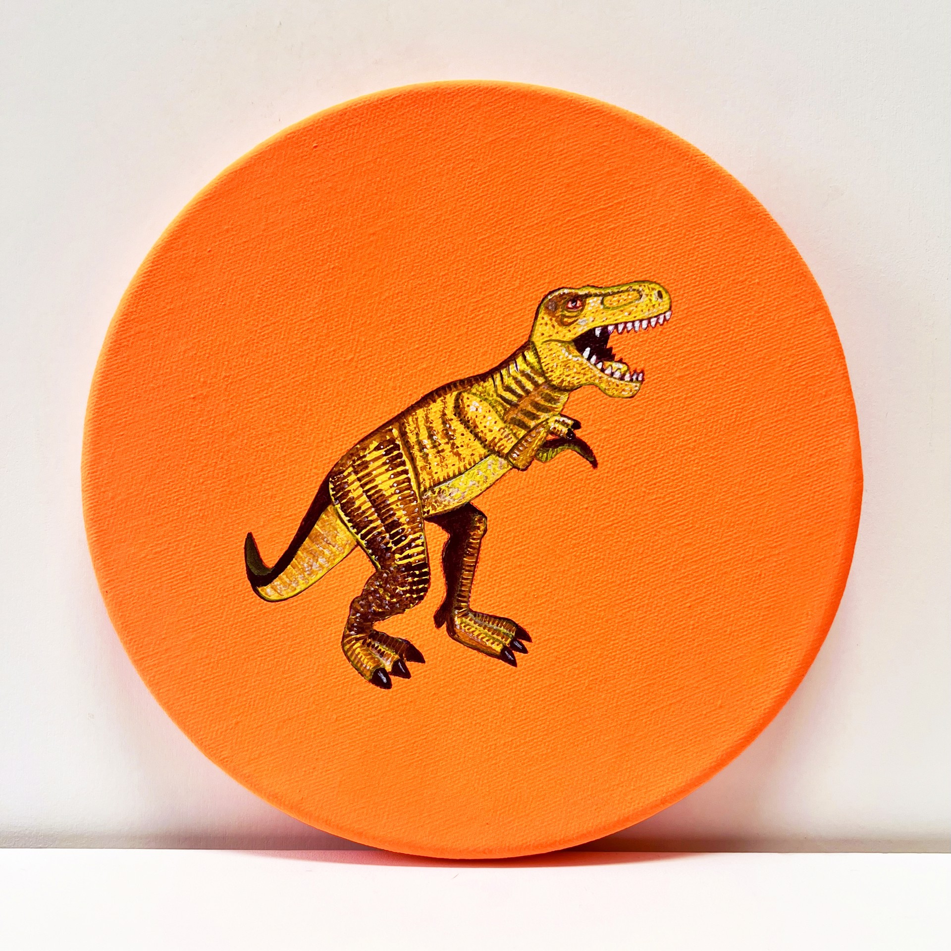 Tondo Rex - Yellow on Orange by Colleen Critcher