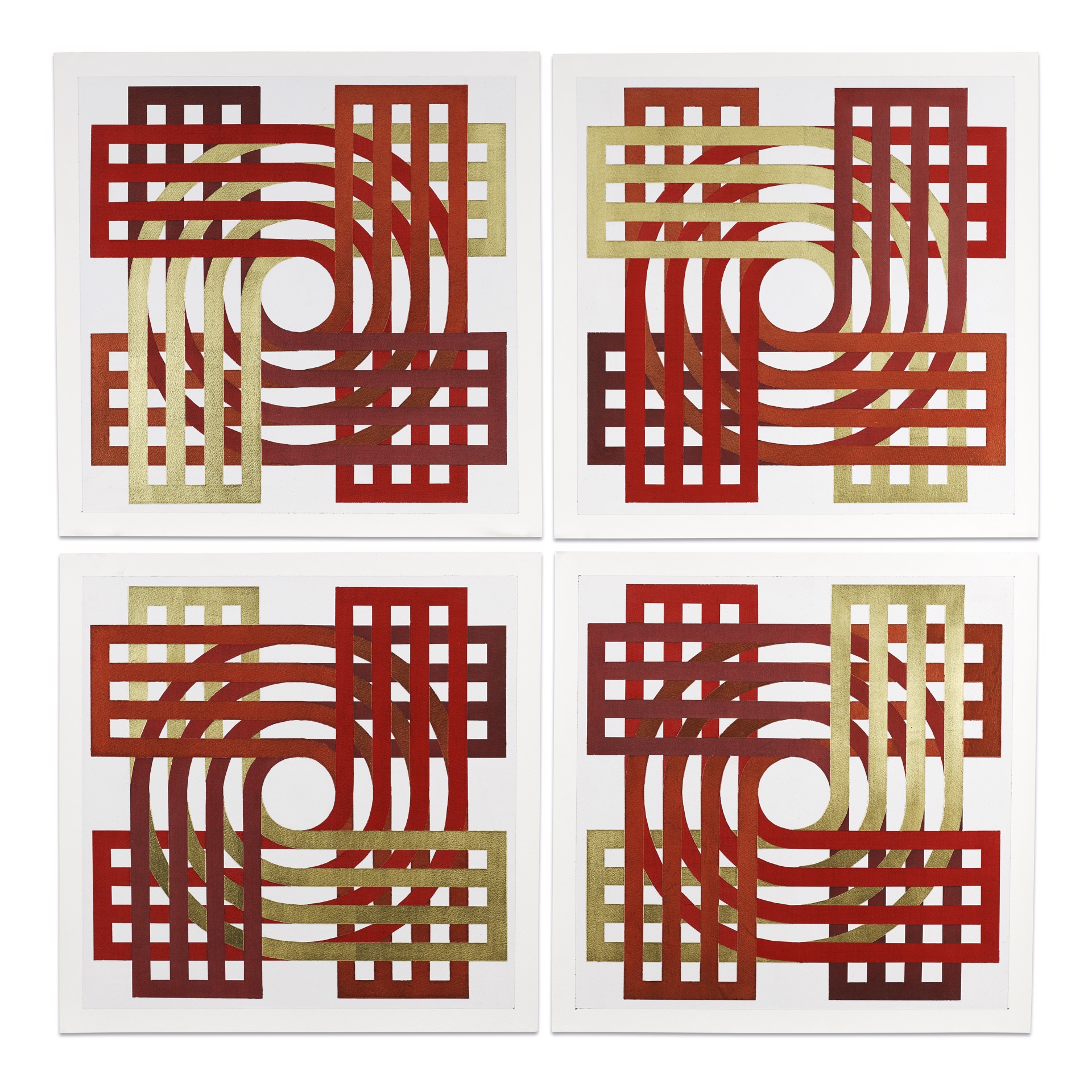 Red Vowels (set of 4) by Gianluca Franzese