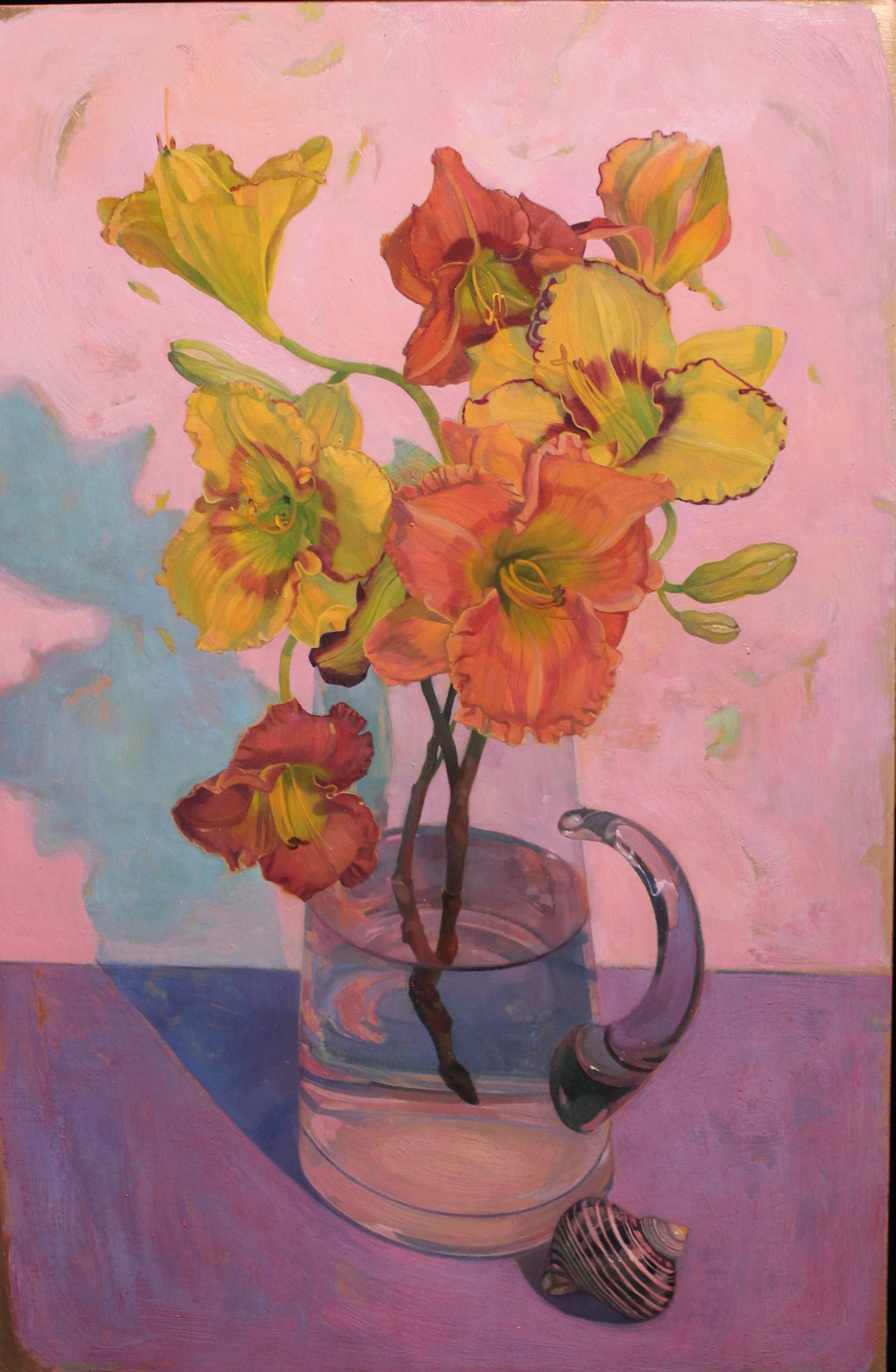 Day Lilies on Violet by Benjamin J. Shamback