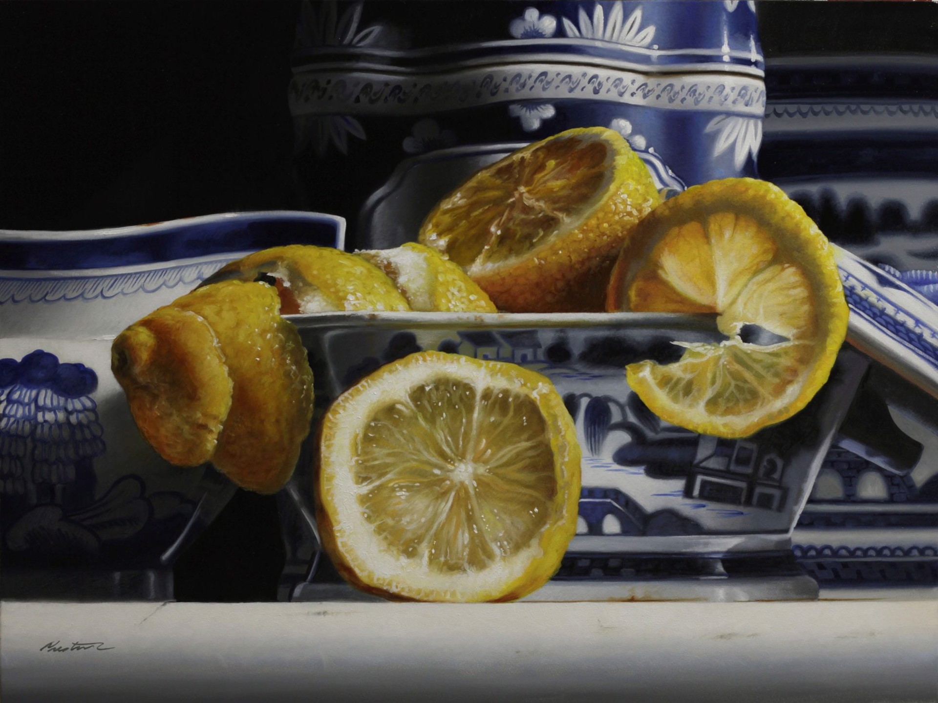 Porcelain with Lemons by Larry Preston
