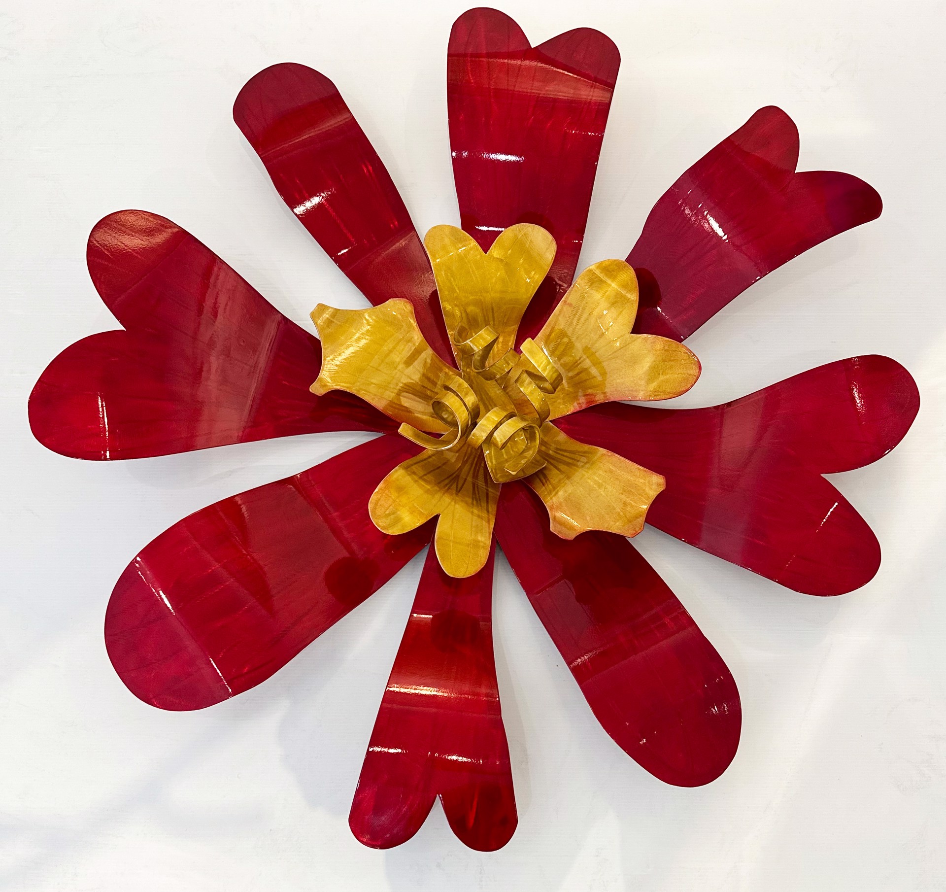 Red and Gold Wall Flower by Steve Zaluski