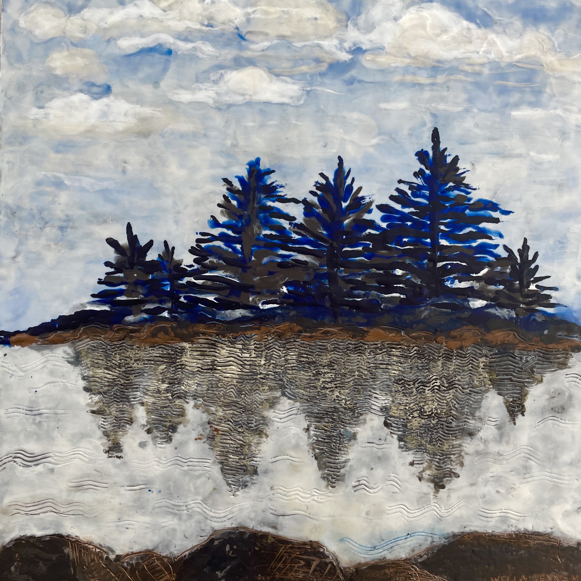Indigo Spruce with Low Tide Reflections by Willa Vennema