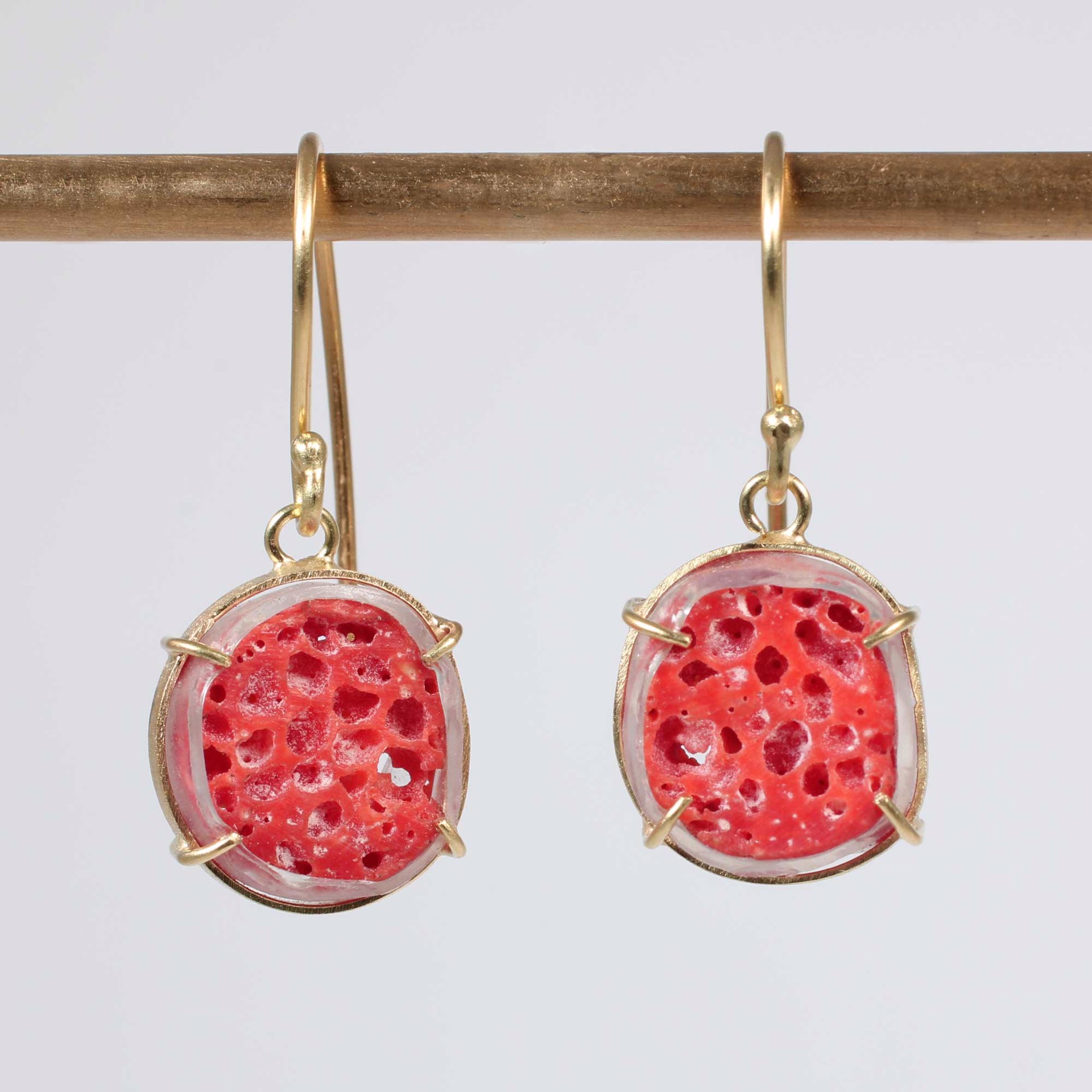 Coral Dangle Earrings by Niki Ulehla