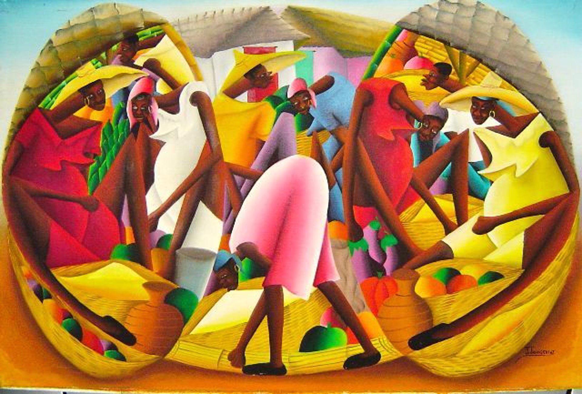 Merchants #5-2-95MFN by Jacques Louissaint (Haitian, b.1950)