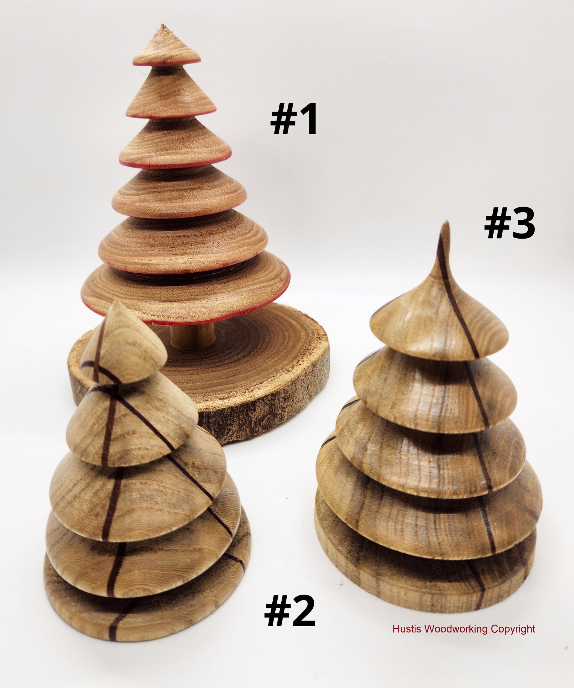 Woodturned Christmas Trees #2 by Mark Hustis