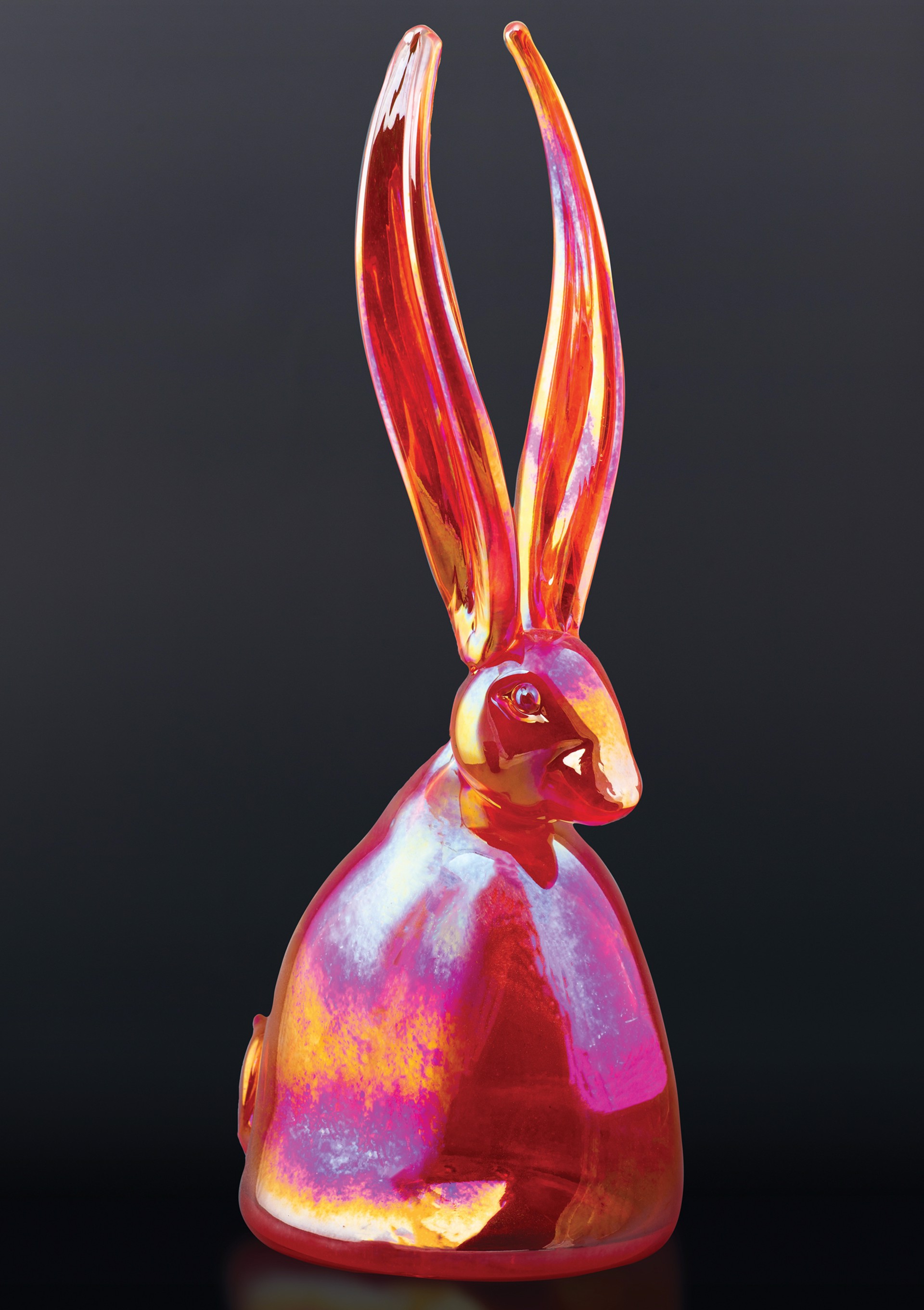Hand-Blown Glass Bunny- Bright Red by Hunt Slonem