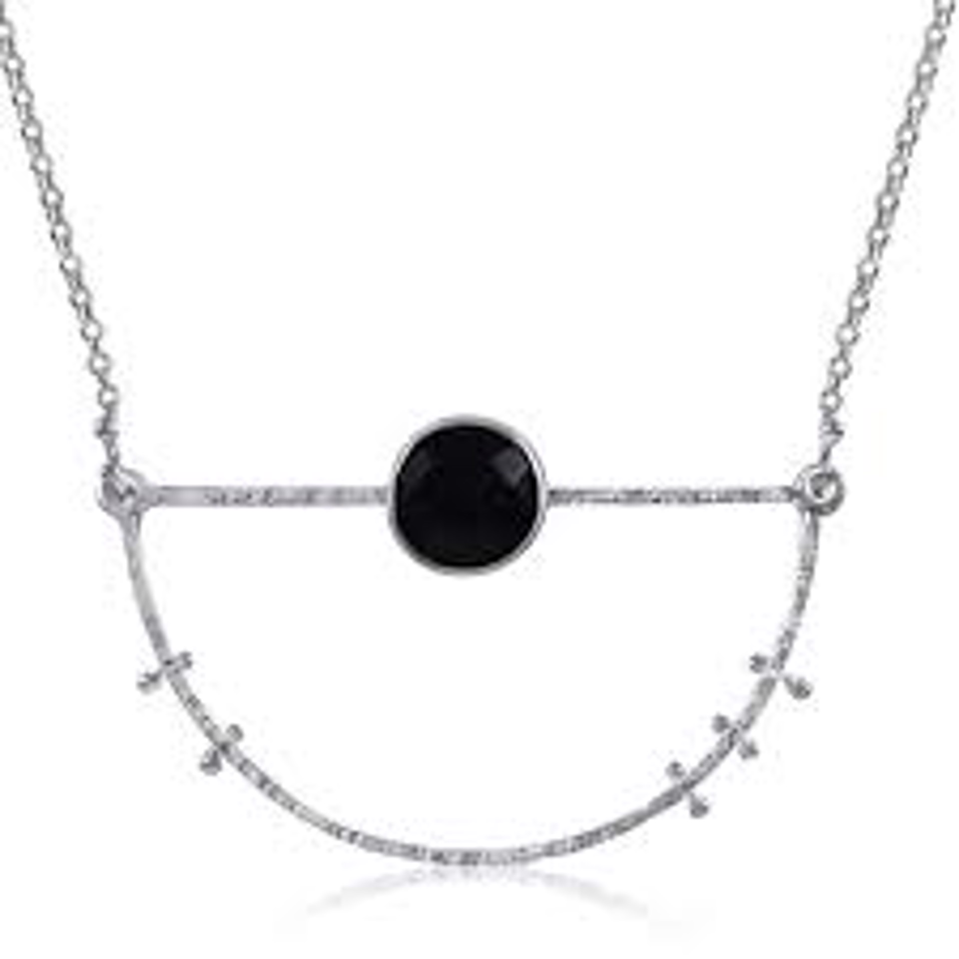 Mini Half Moon Necklace- Onyx by Kristen Baird
