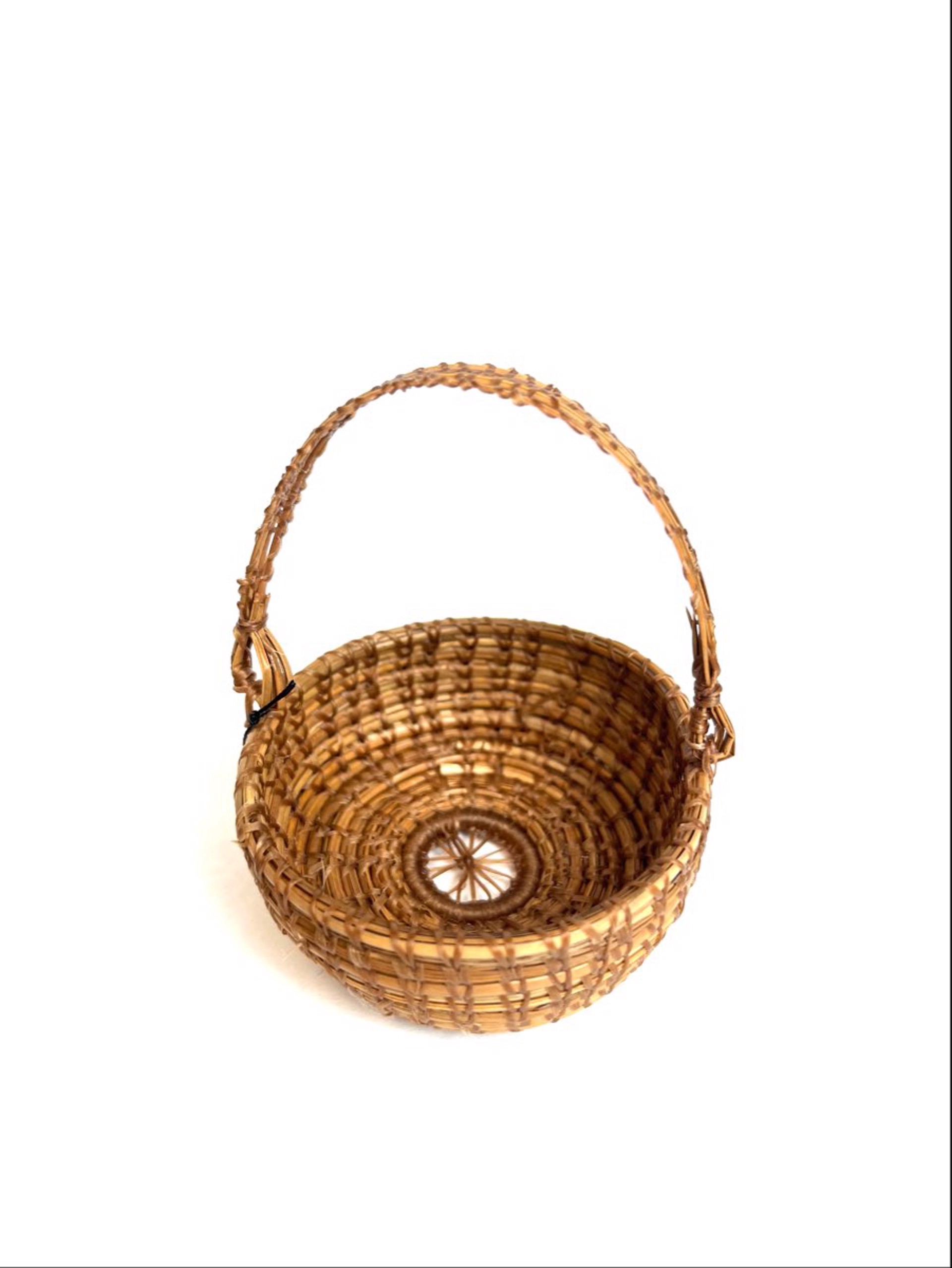 Basket with Flower Design and Swing Handle by Jacqueline Green