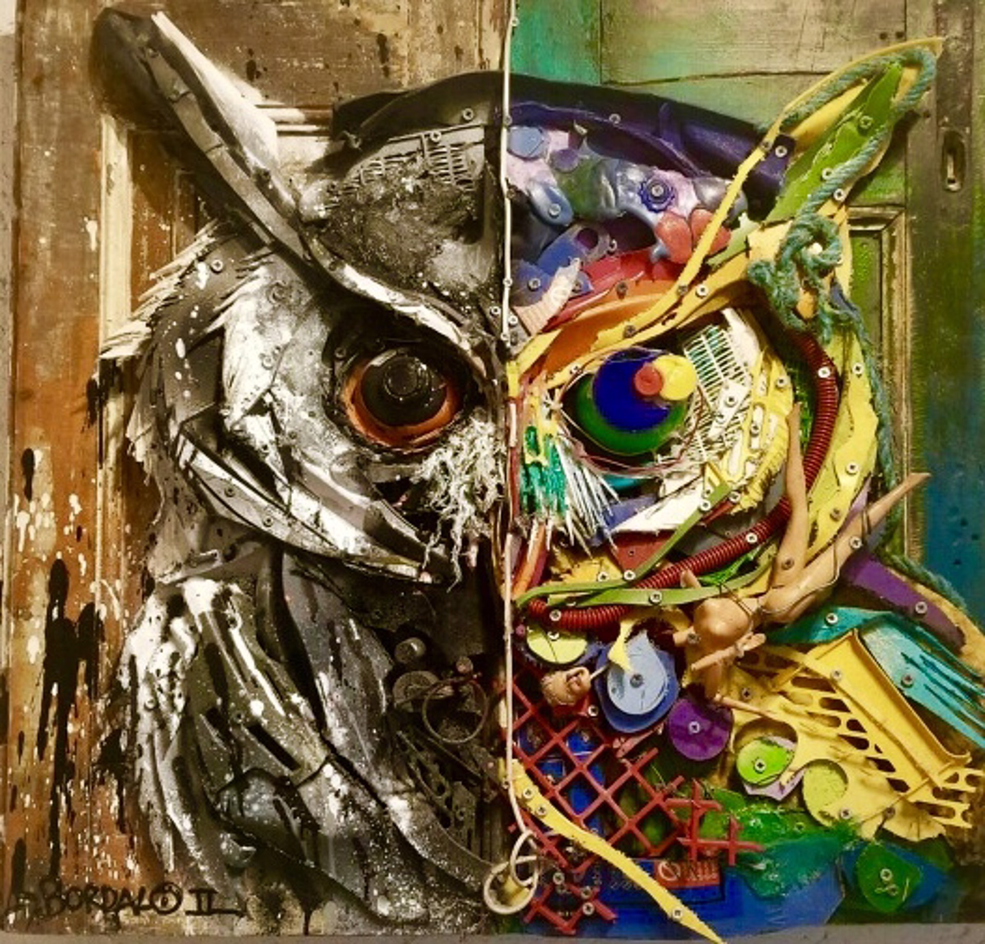 Half Owl by Bordalo II