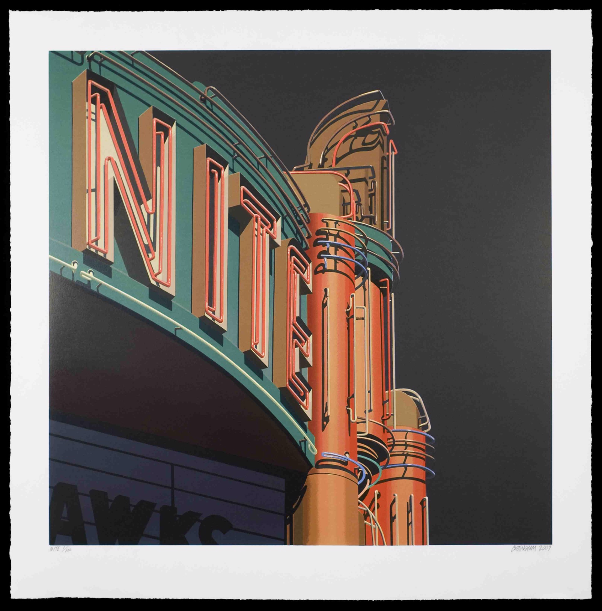 Nite (from American Signs portfolio) by Robert Cottingham