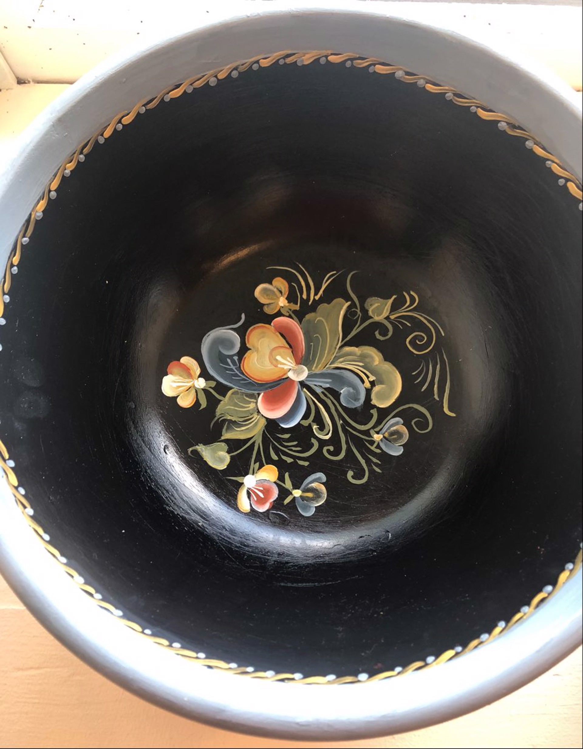 Rosemaling Painted Bowl by Shirley Malm