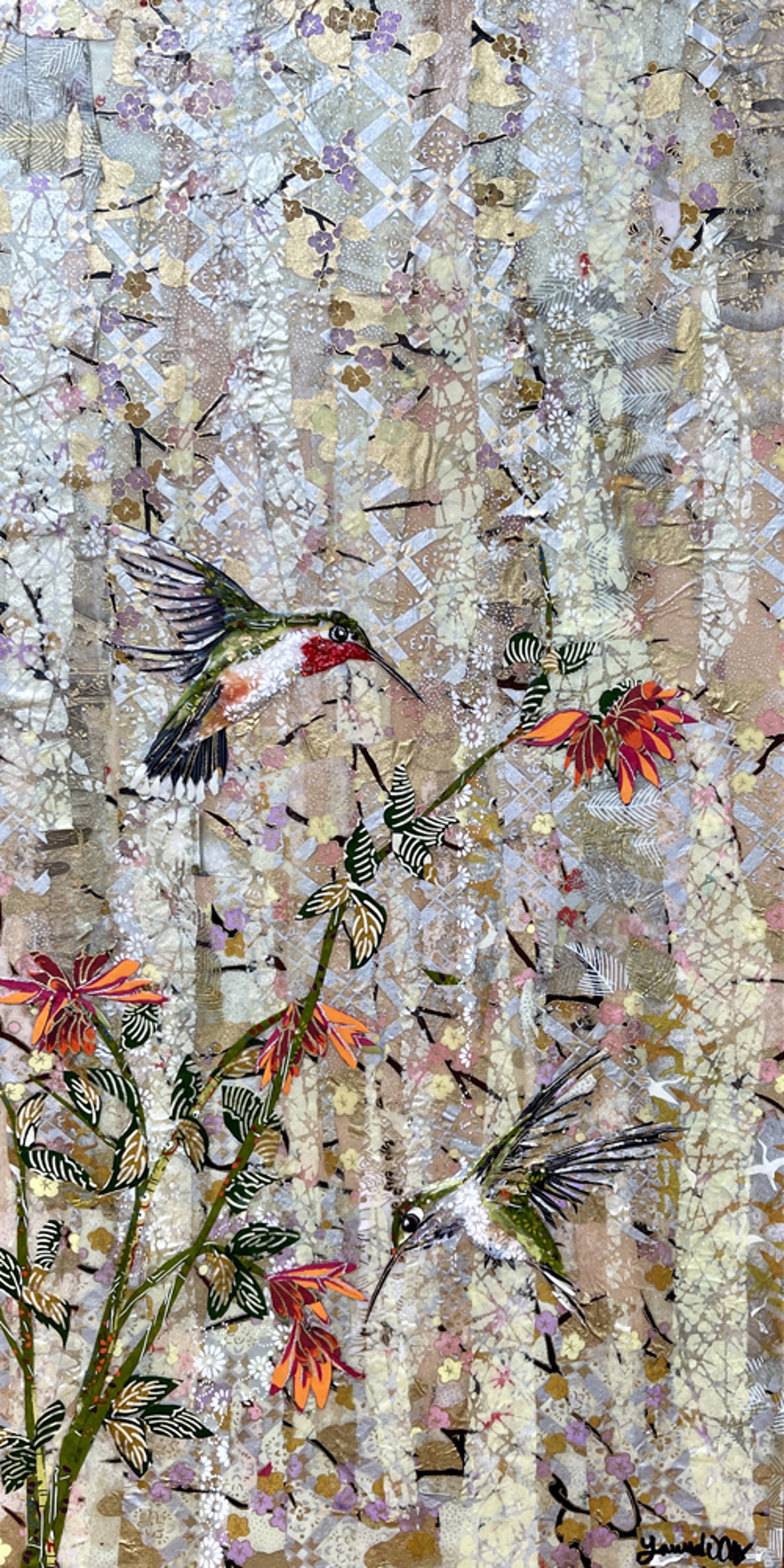 Ruby-throated Hummingbirds I- by Laura Adams