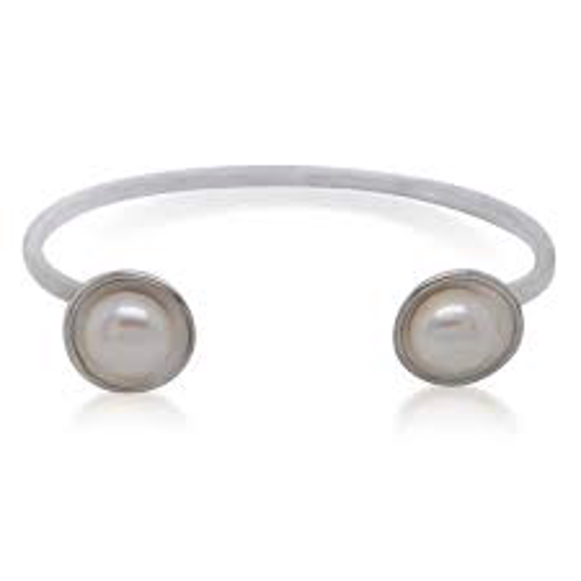 Hammered Pearl Bangle by Kristen Baird