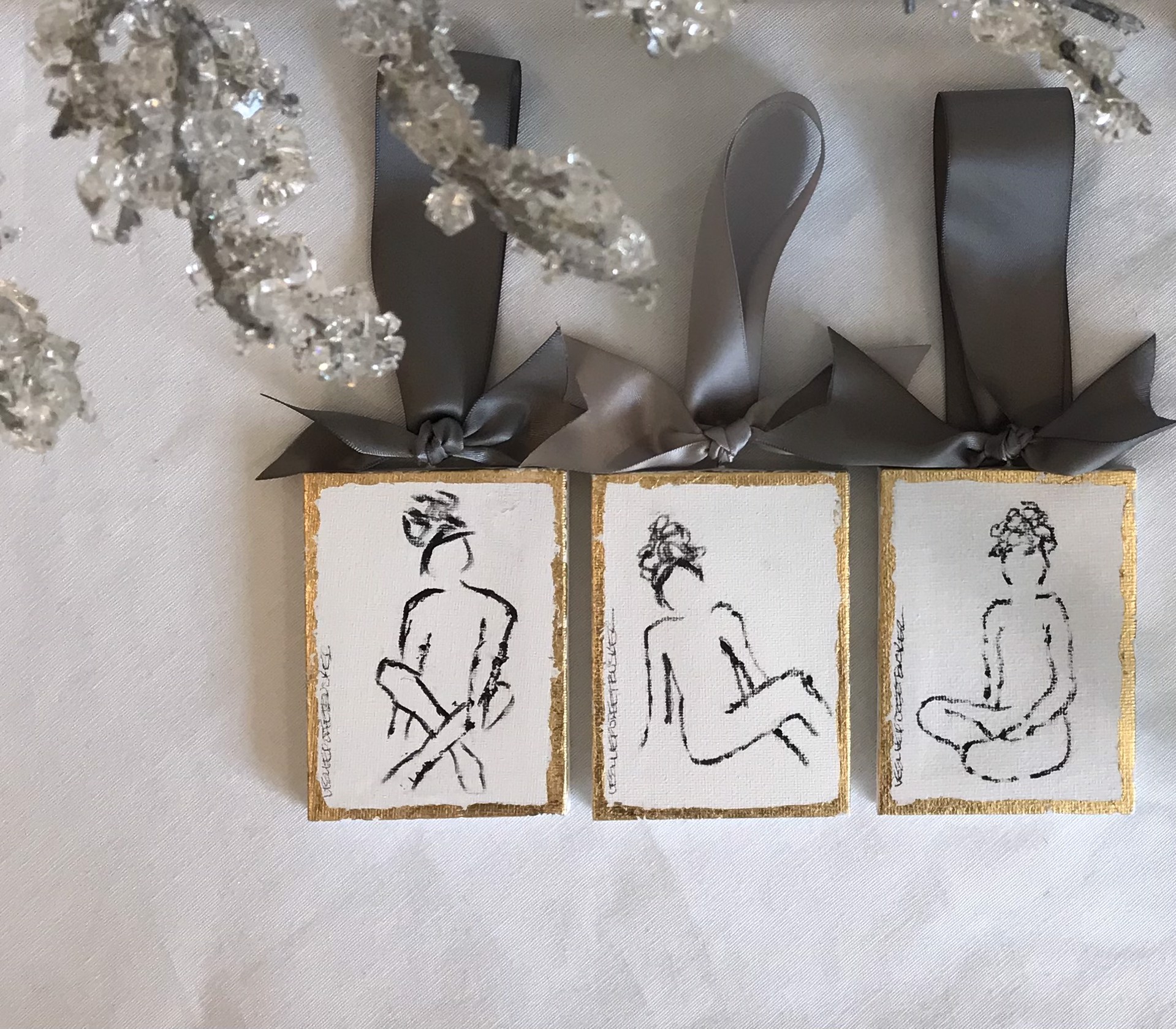 2021 Holiday Figure Ornaments, Set of Three, Group 2 by Leslie Poteet Busker