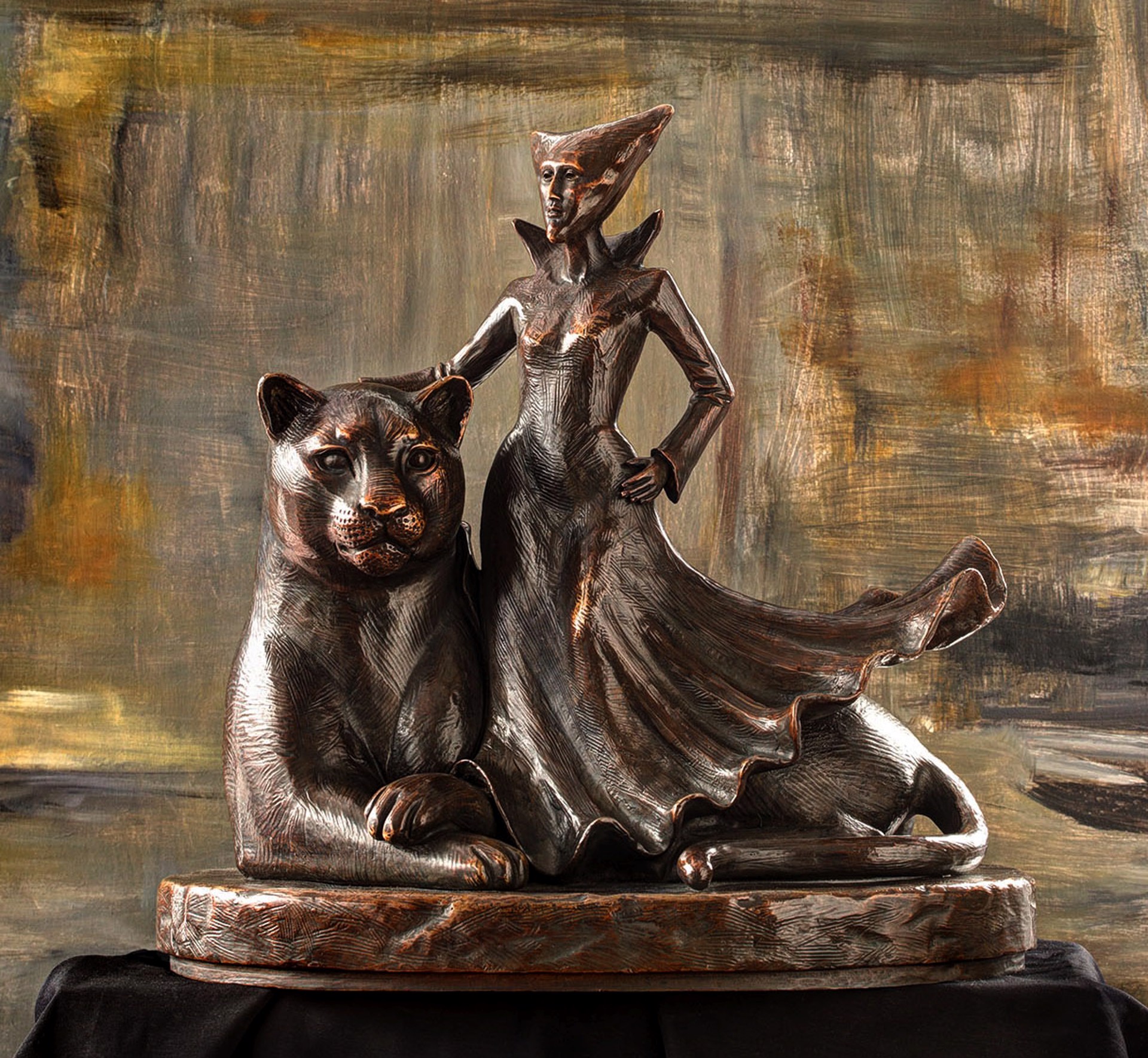 The Muse and the Ocelot by Sergio Bustamante (sculptor)