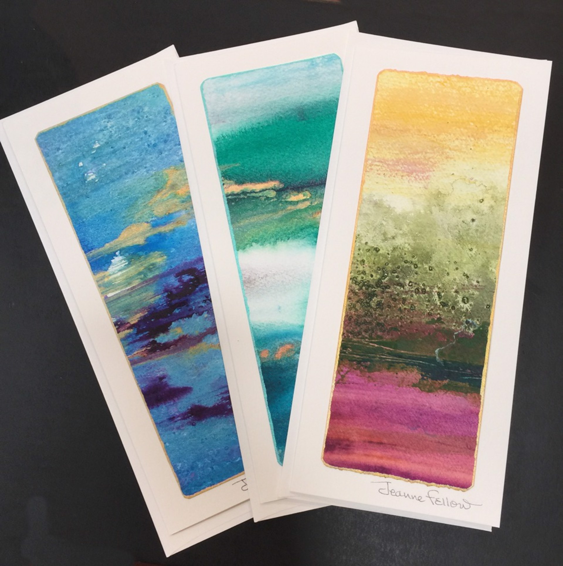 Card - Tall Handpainted Artscapes By Jeanne Fellow by Jeanne Fellow