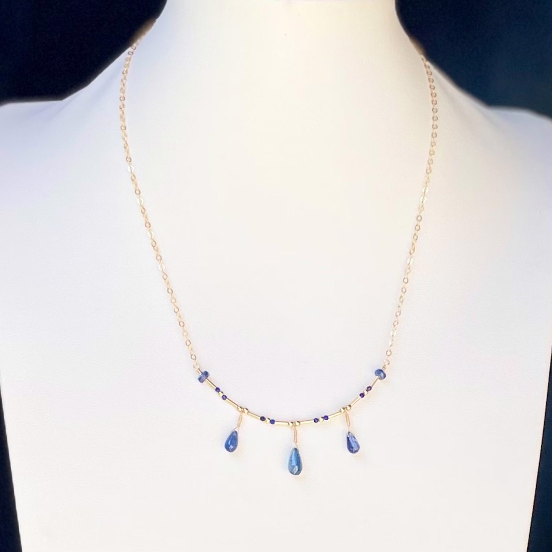 Kyanite and Sterling Silver Fringe Necklace by Lisa Kelley