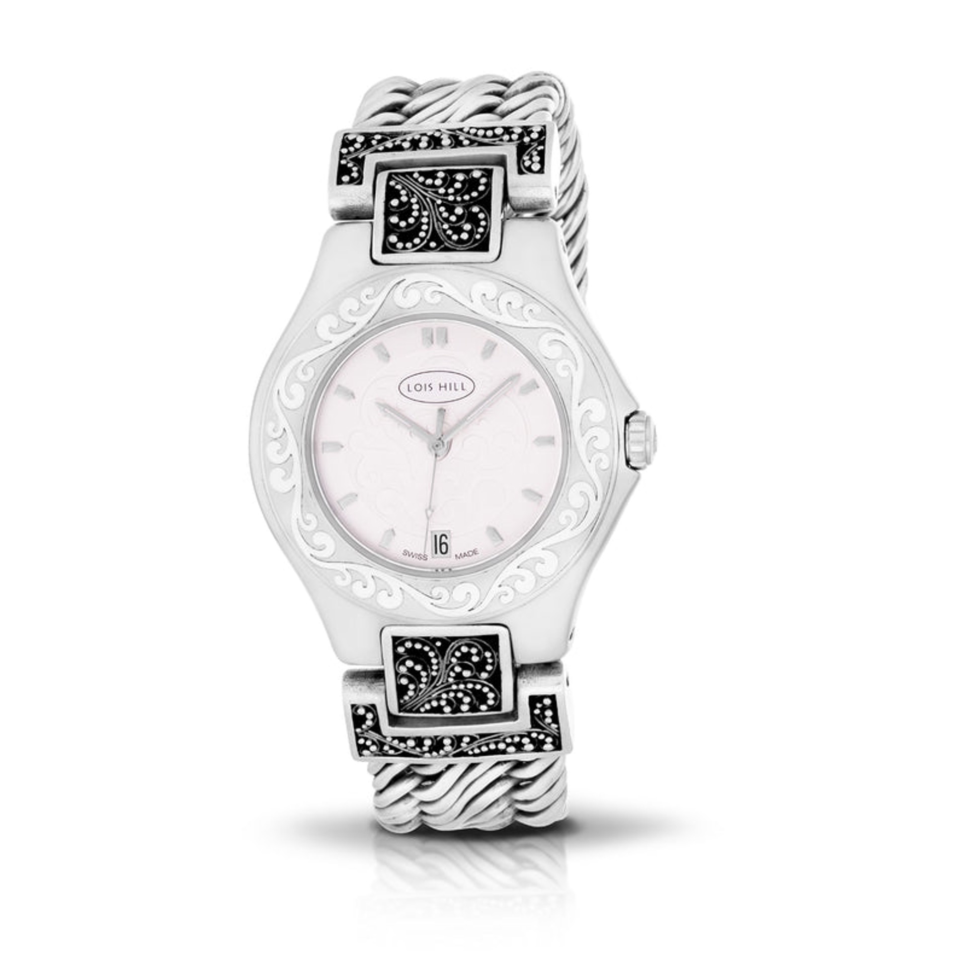 9765 Classic Women's Watch with Handwoven Sterling Silver Figure-8 Band by Lois Hill