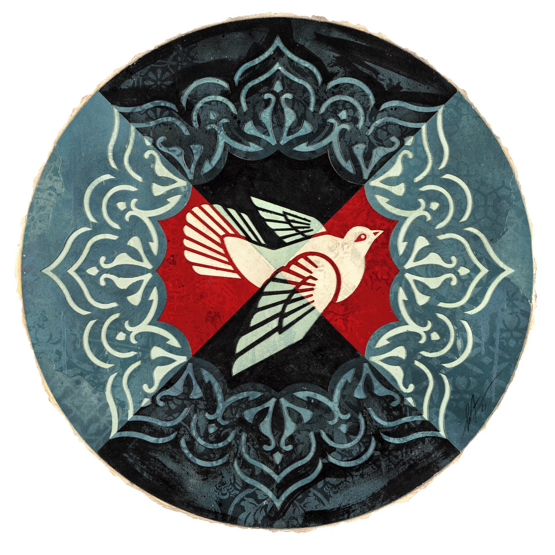 Dove Wreath 1 (Erasmus) by Shepard Fairey /Originals