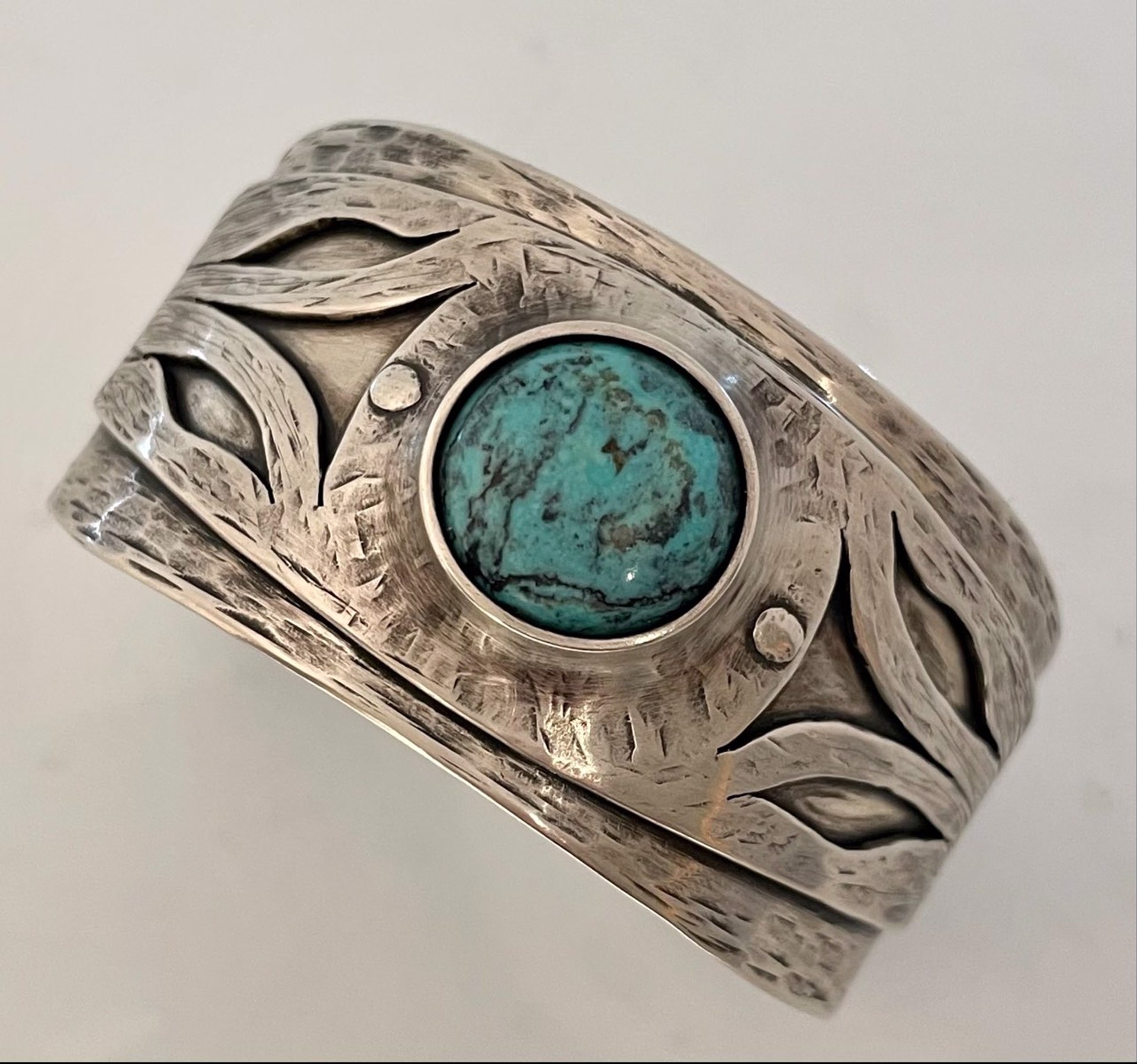 "Sandy"   Silver and Turquoise Cuff by Grace Ashford
