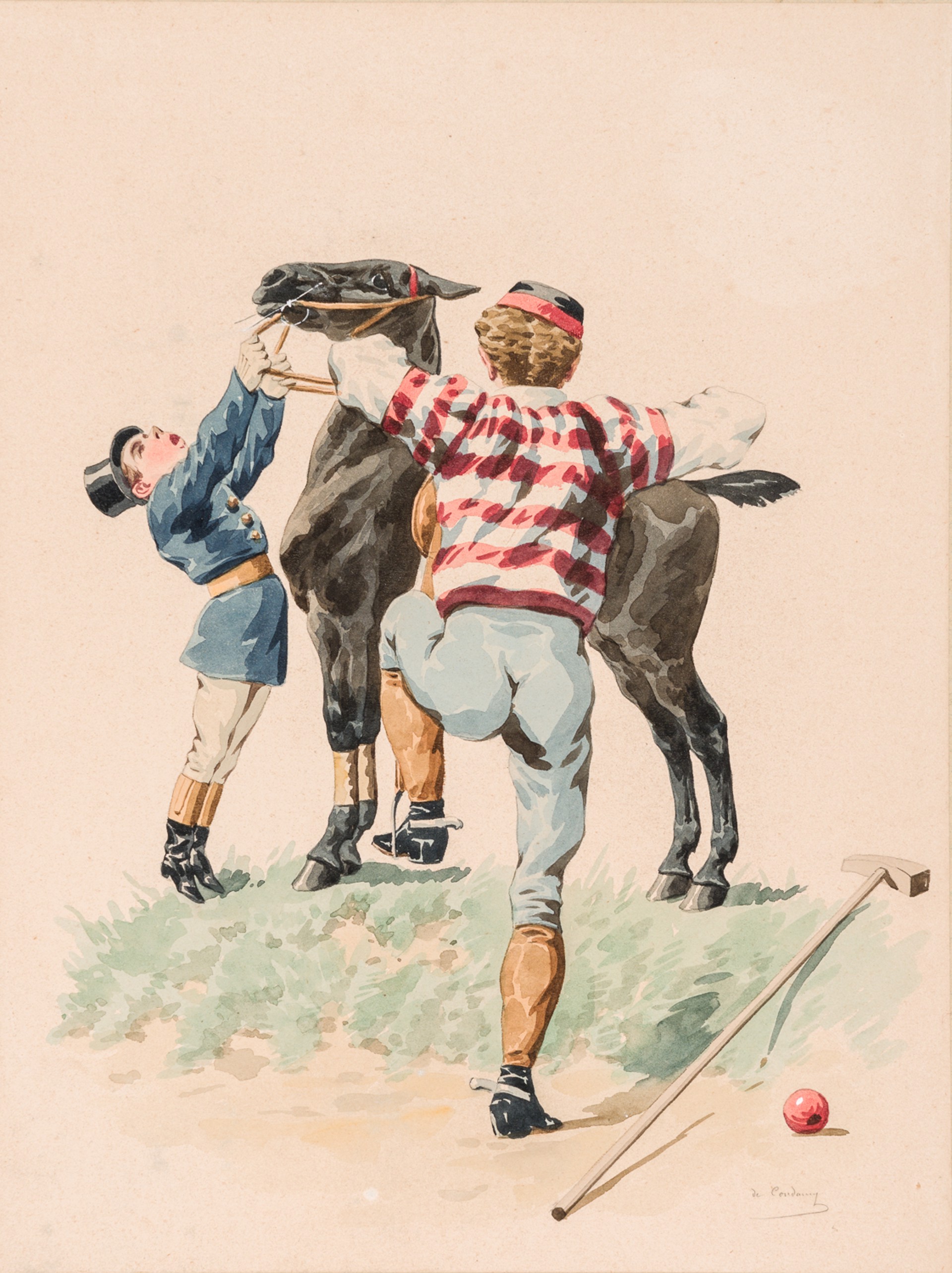 POLO INCIDENTS (set of 4) by Charles-Fernand de Condamy