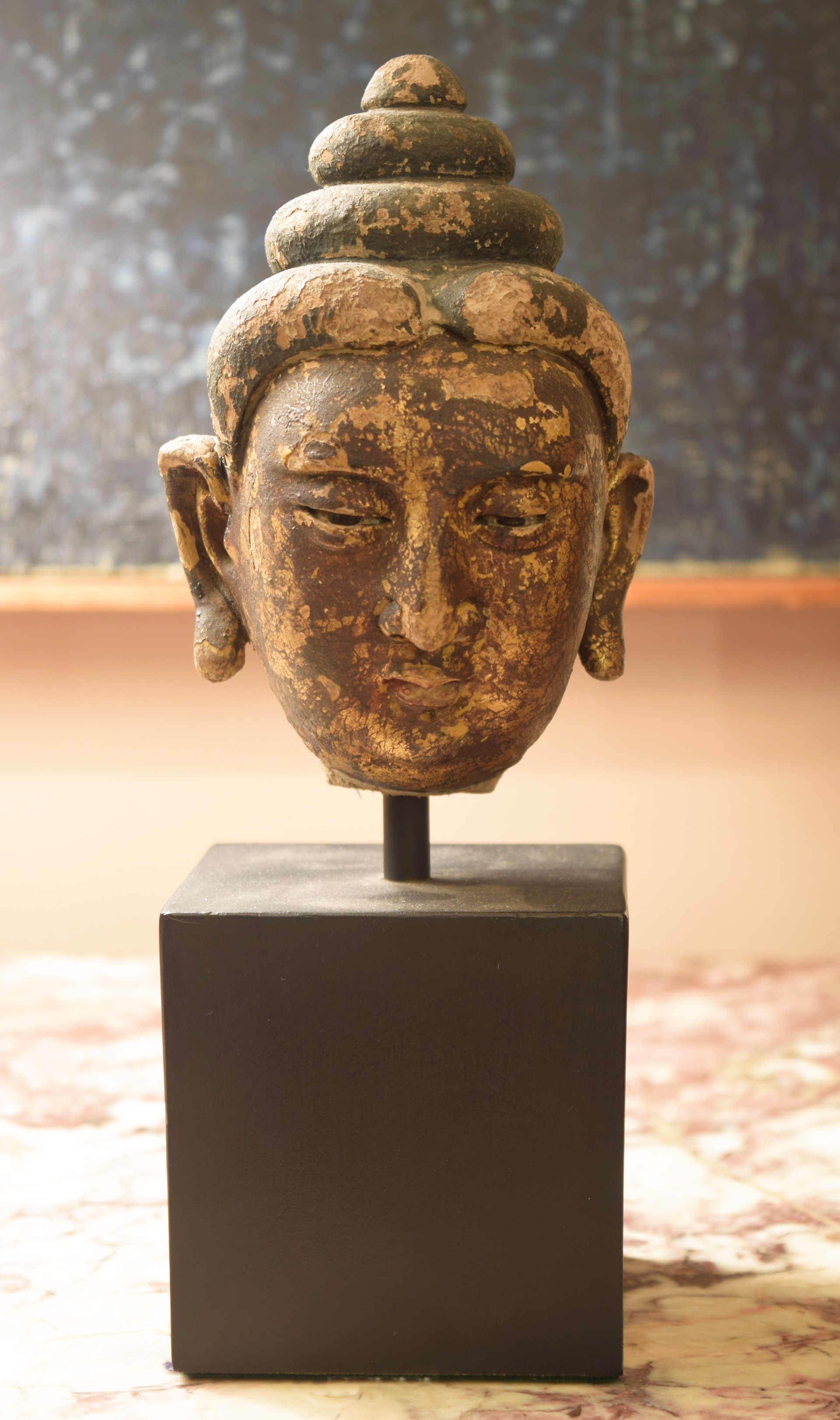 GILT AND GESSO YUAN HEAD