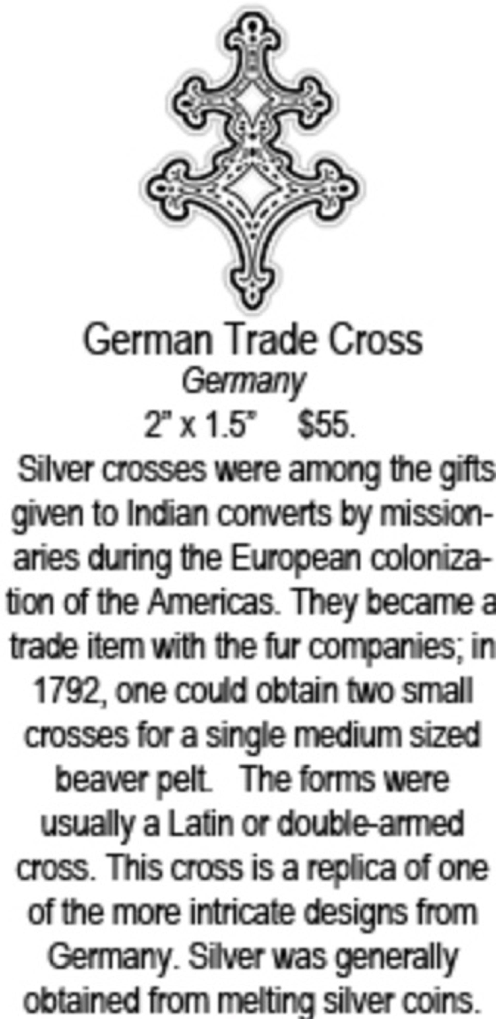 Pendant - German Trade Cross 9544 by Deanne McKeown