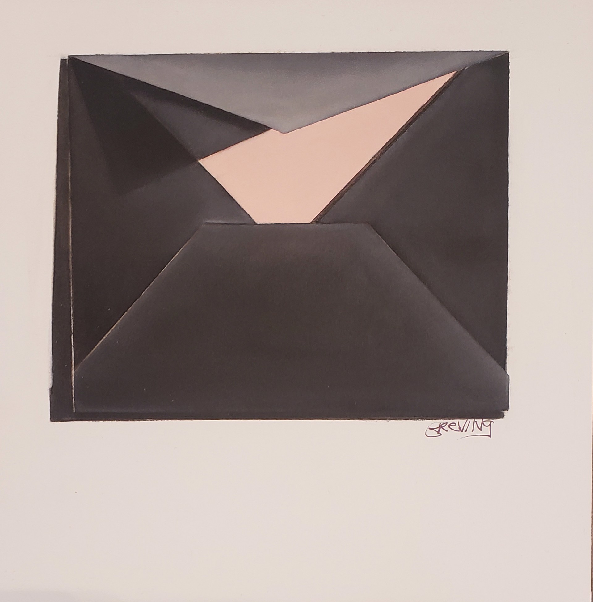 Black Envelope with Pink Liner by Barbara Greving