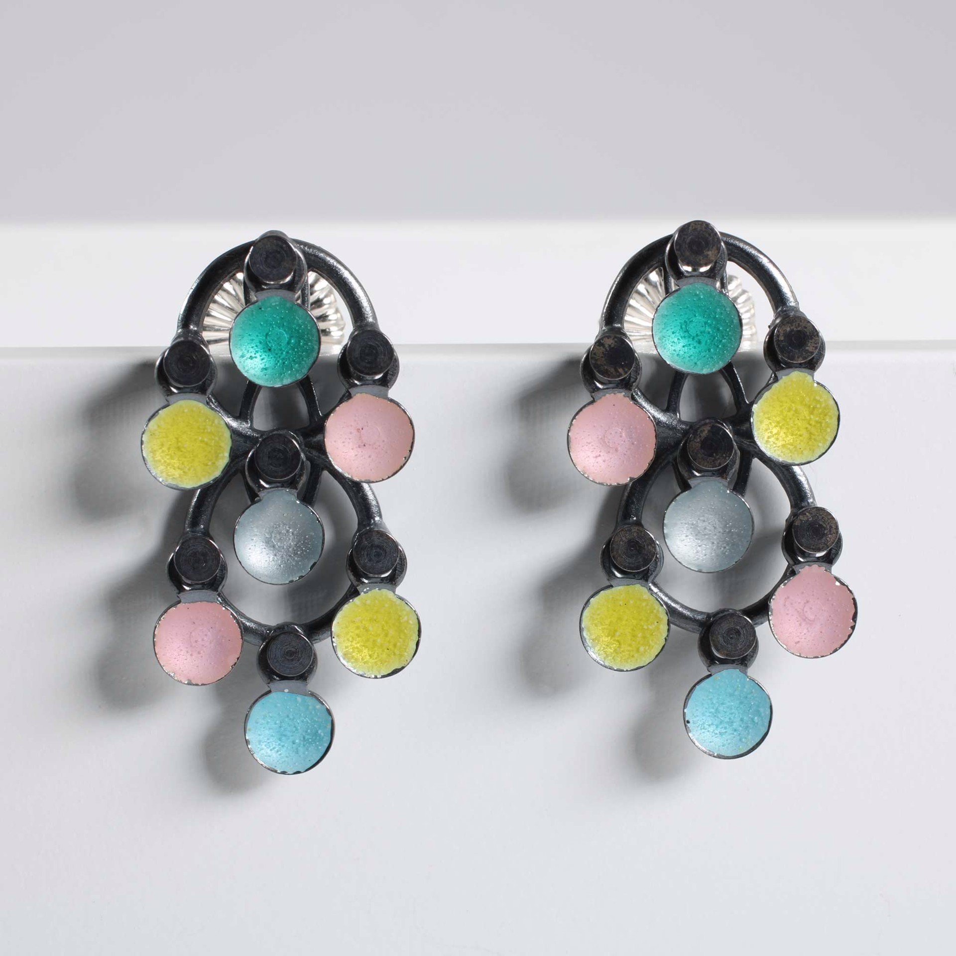 Pastel Double Loop Earrings by Barbara Seidenath