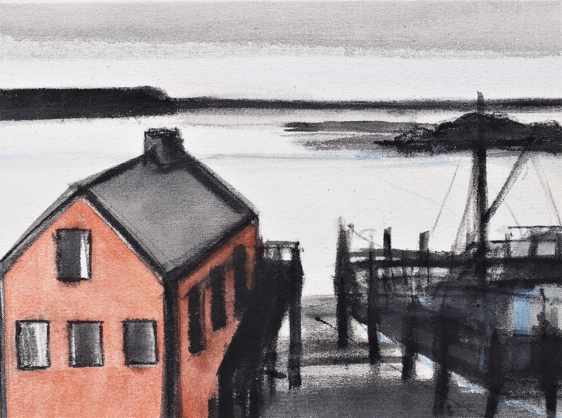 DOWN AT THE LOBSTER DOCK by CHRISTINA THWAITES (Landscape)