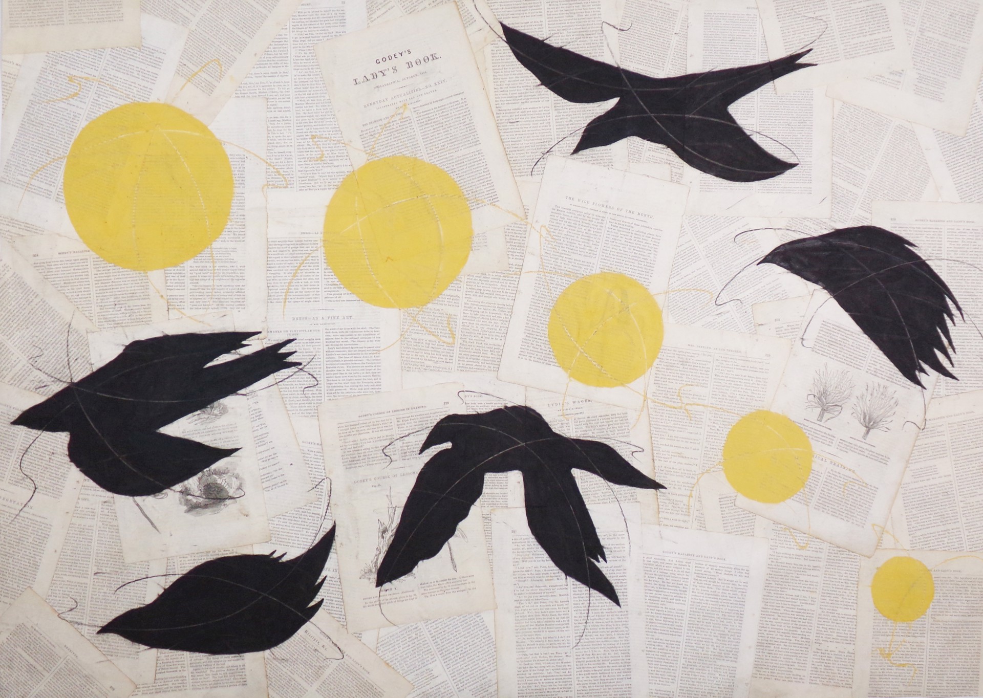 Godey's Birds with Setting Suns by Louise Laplante