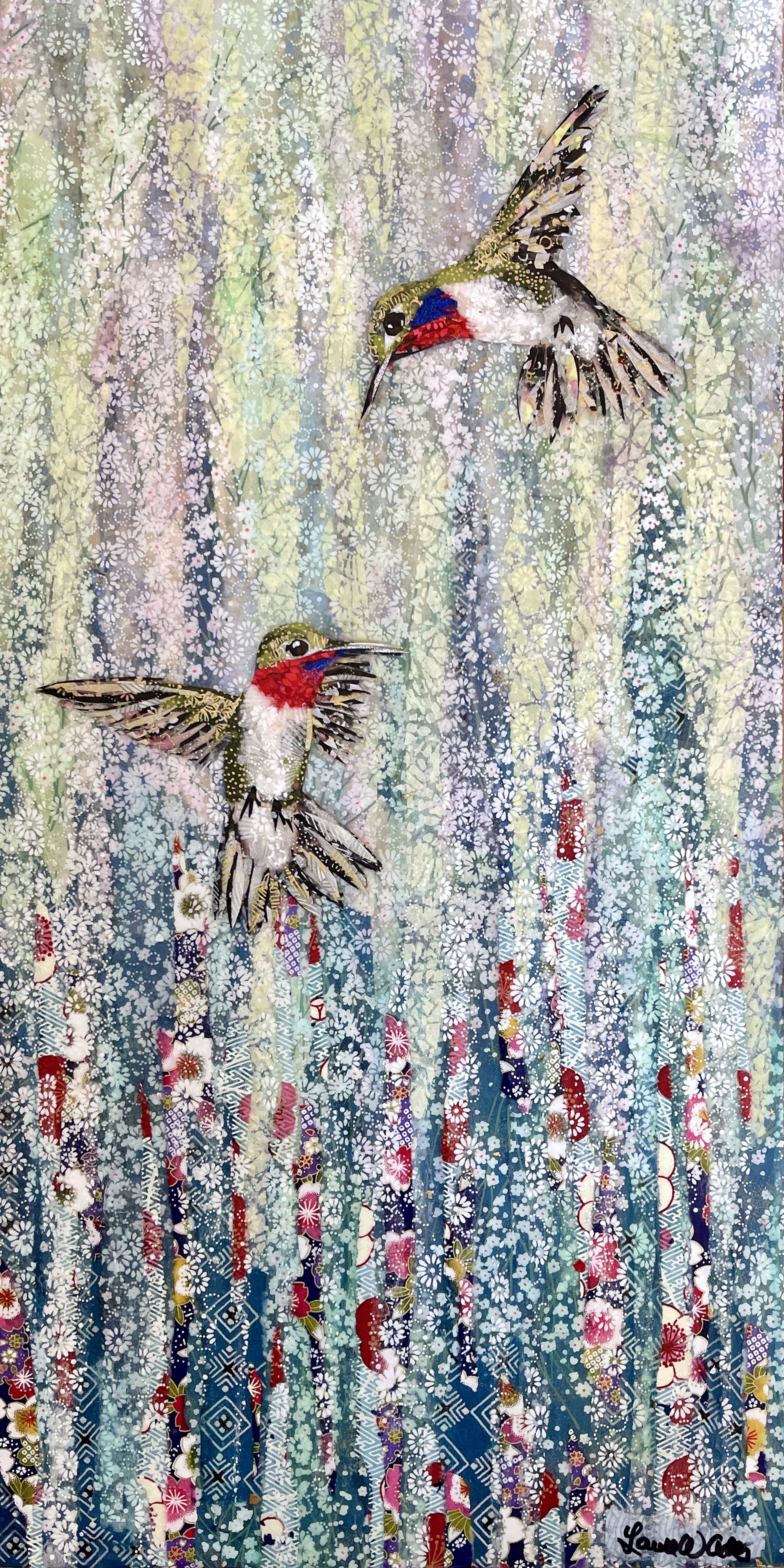 Hummingbird Pair III- SOLD! by Laura Adams