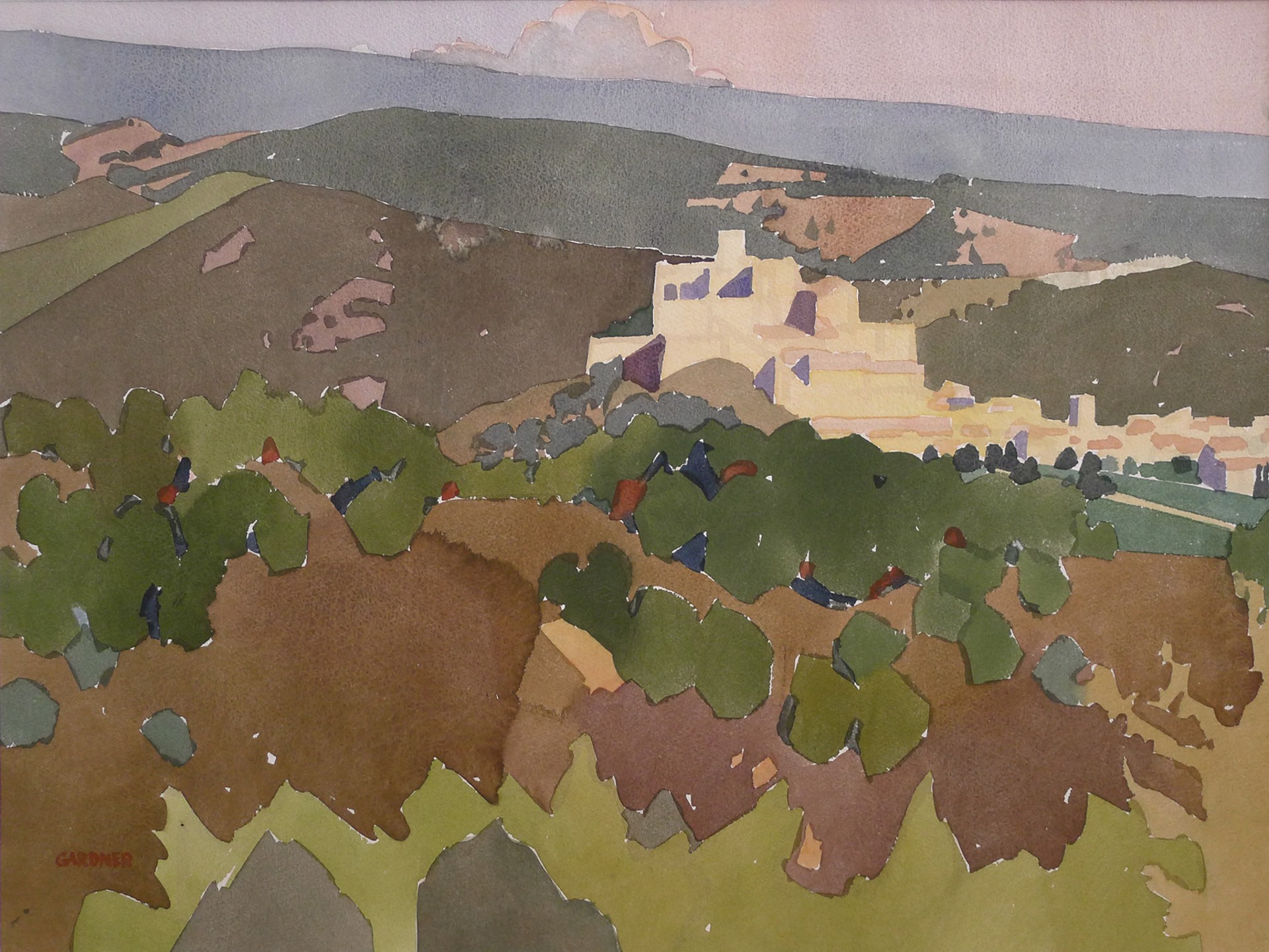 Le Barroux - With Hills, Provencal Village by Sheila Gardner