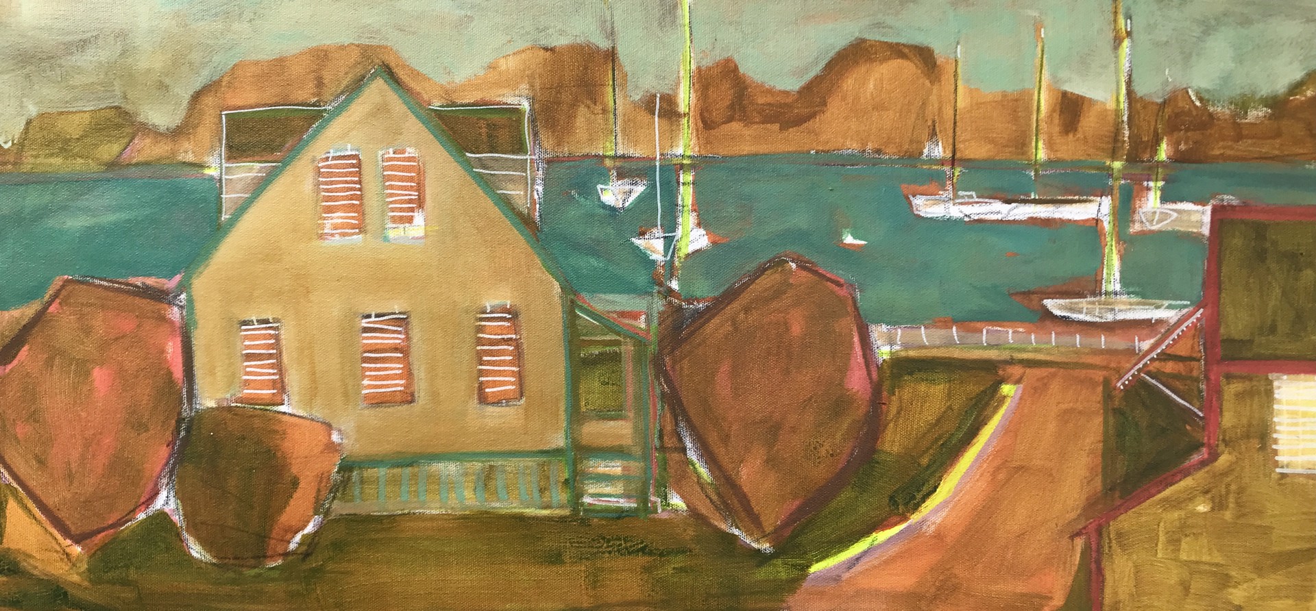 Harbor and Cottages, Hope Town, Elbow Cay by Rachael Van Dyke