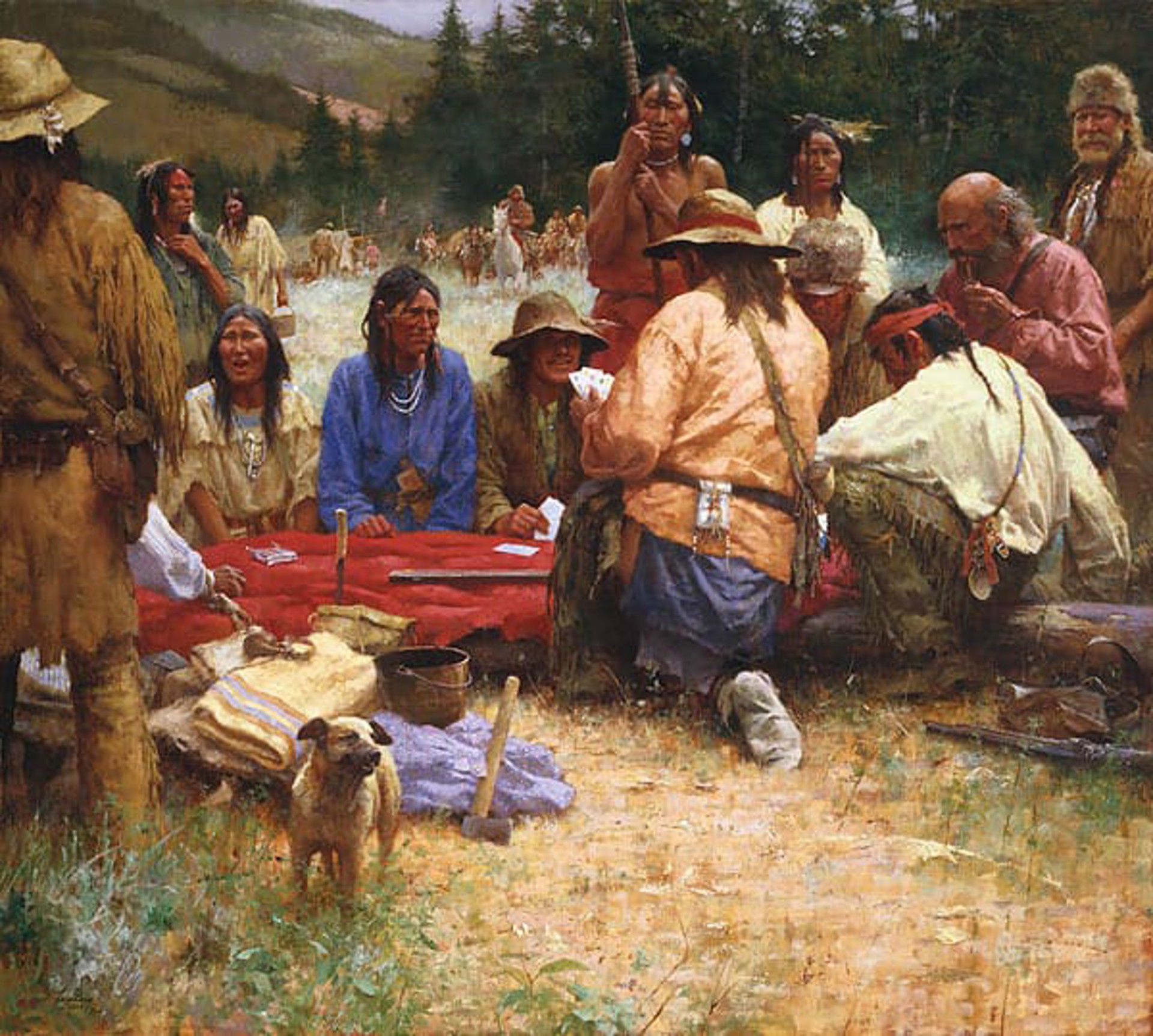 A Friendly Game at Rendezvous 1832 by Howard Terpning