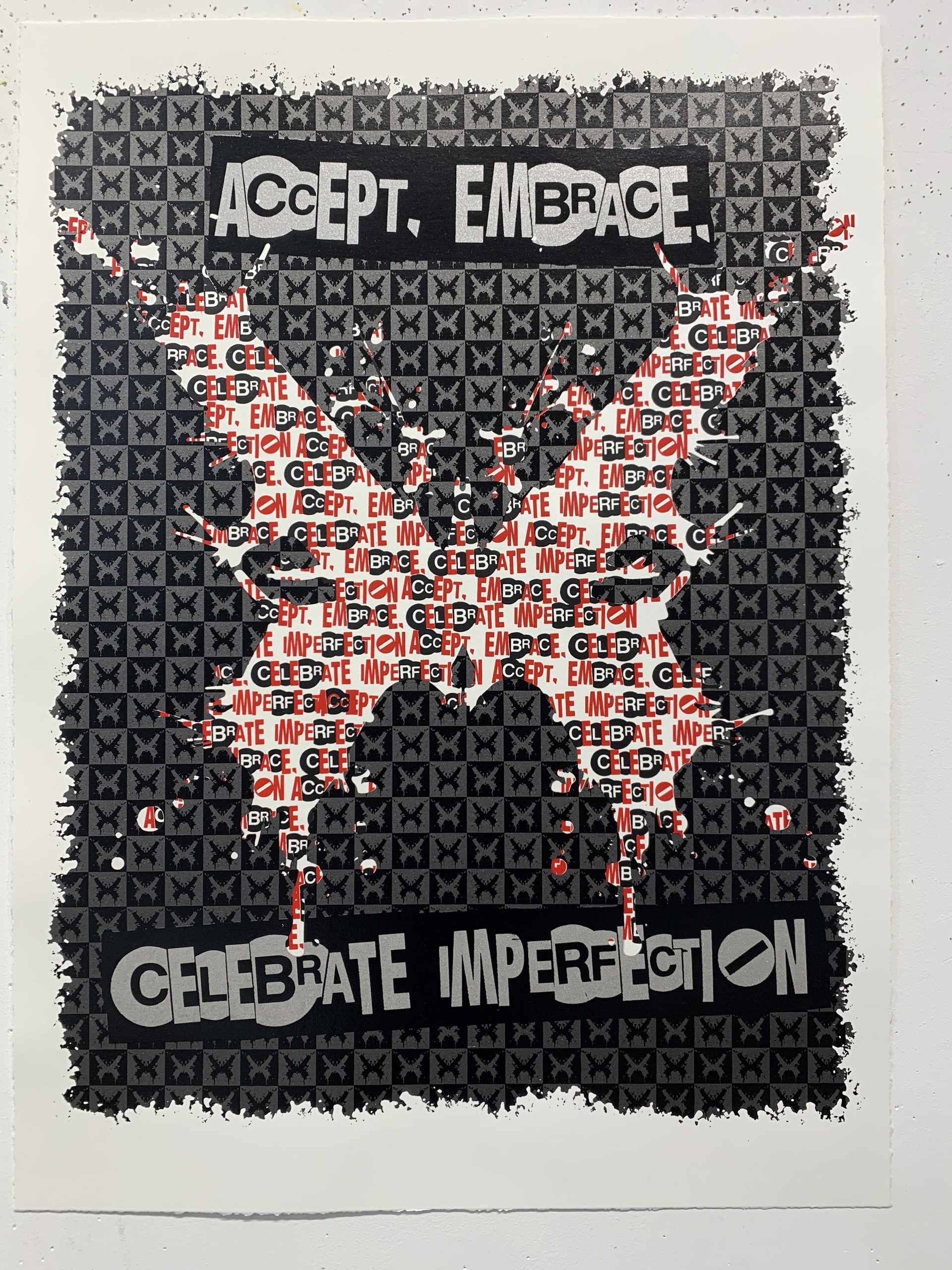 Accept, Embrace, Celebrate Imperfection (variation 1), (41/50) by Al Diaz X Duel Diagnosis