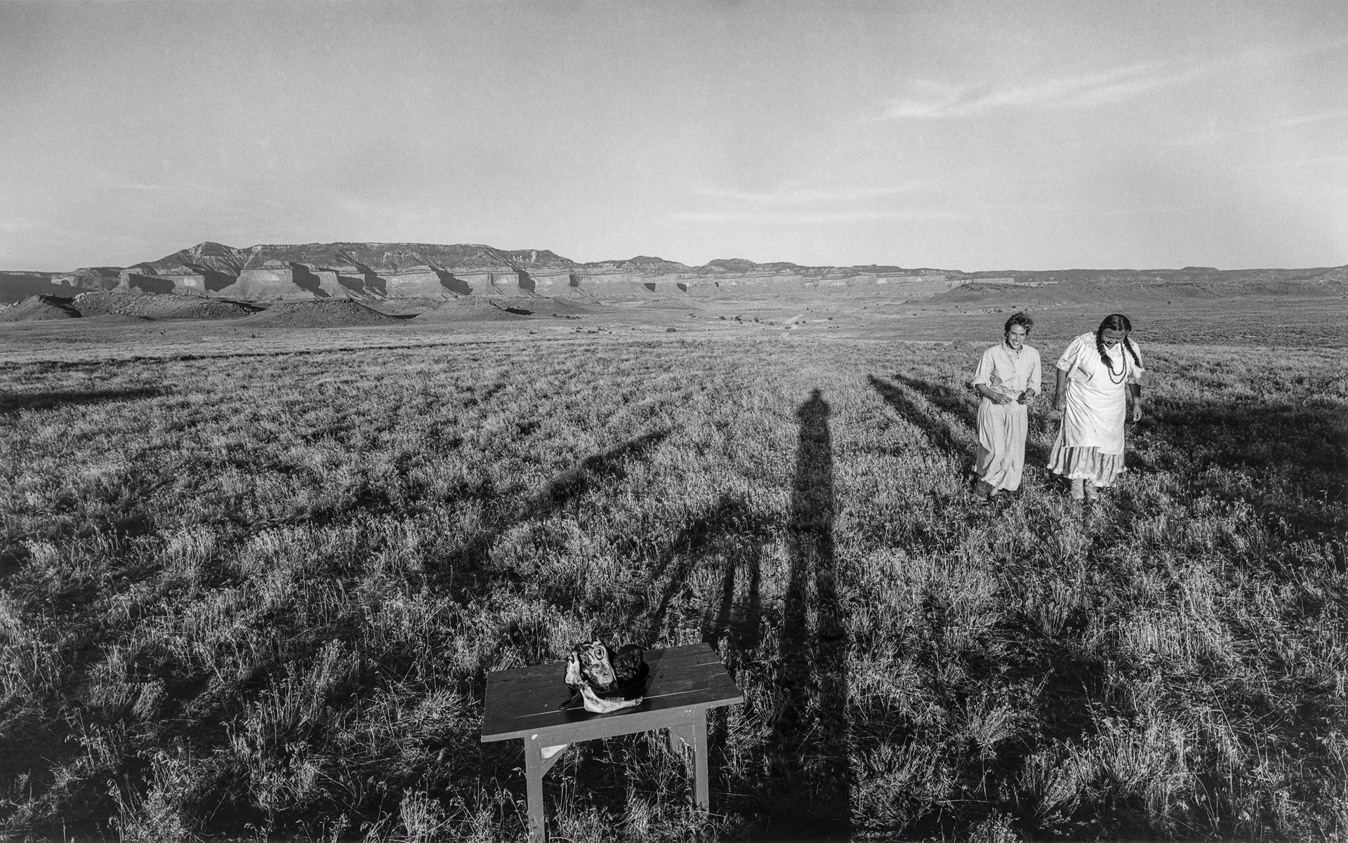 After the Cleansing Sweat Ceremony and Feast, Goat Head on Table, Lukachulai, Arizona by Lawrence McFarland