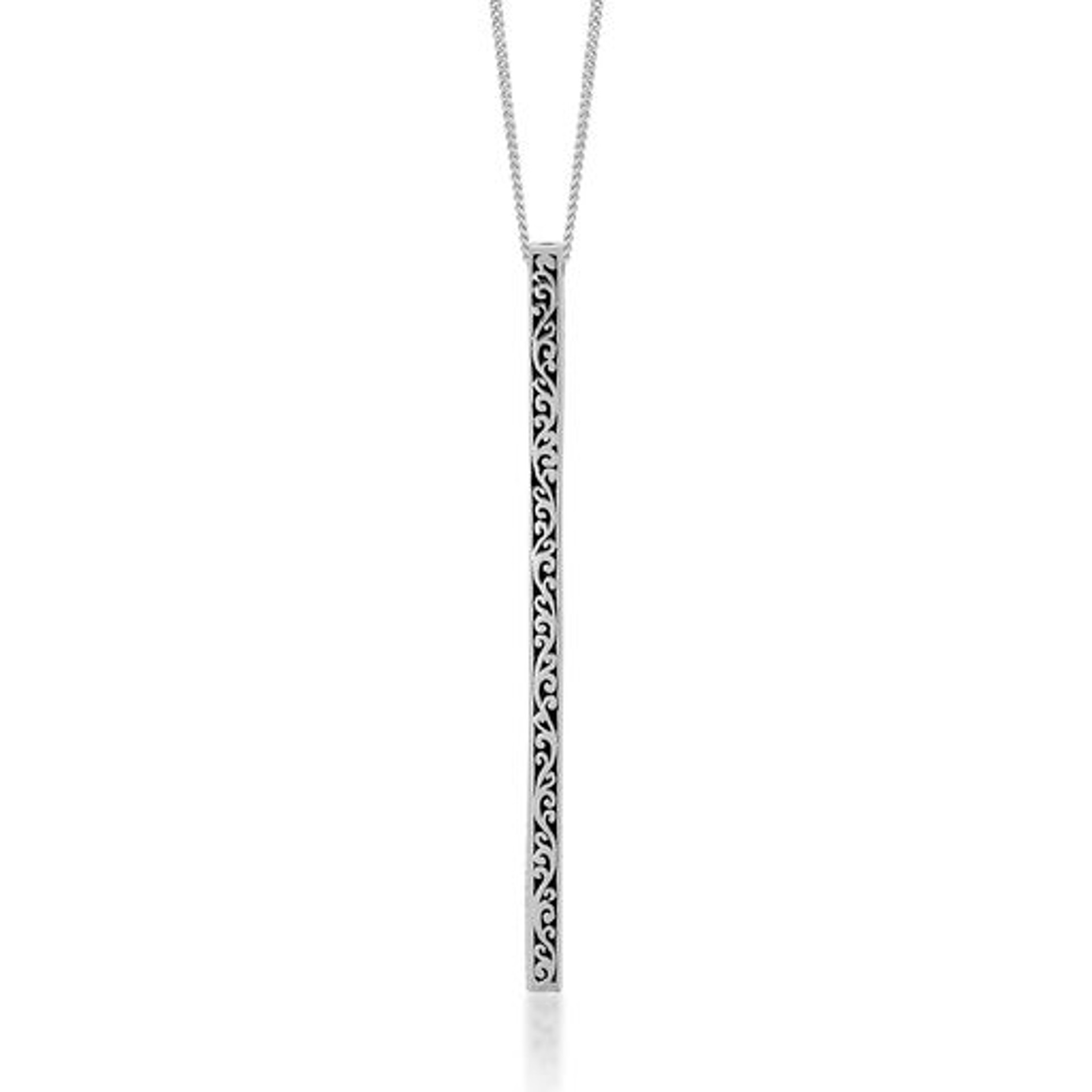 6994 Sterling Silver Long Rectangle Necklace by Lois Hill