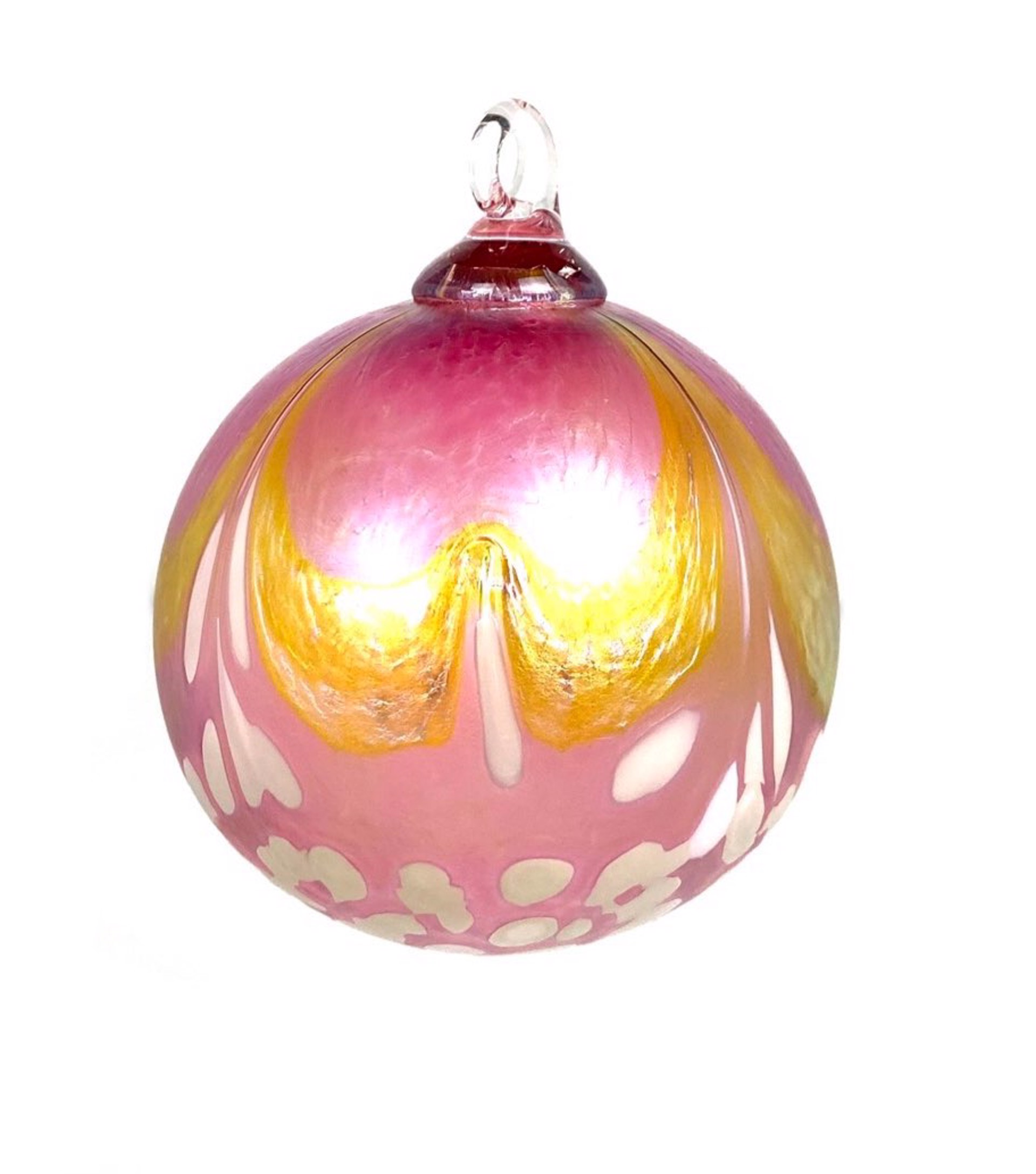 Artisan Punch Pink Ornament by Furnace Glass