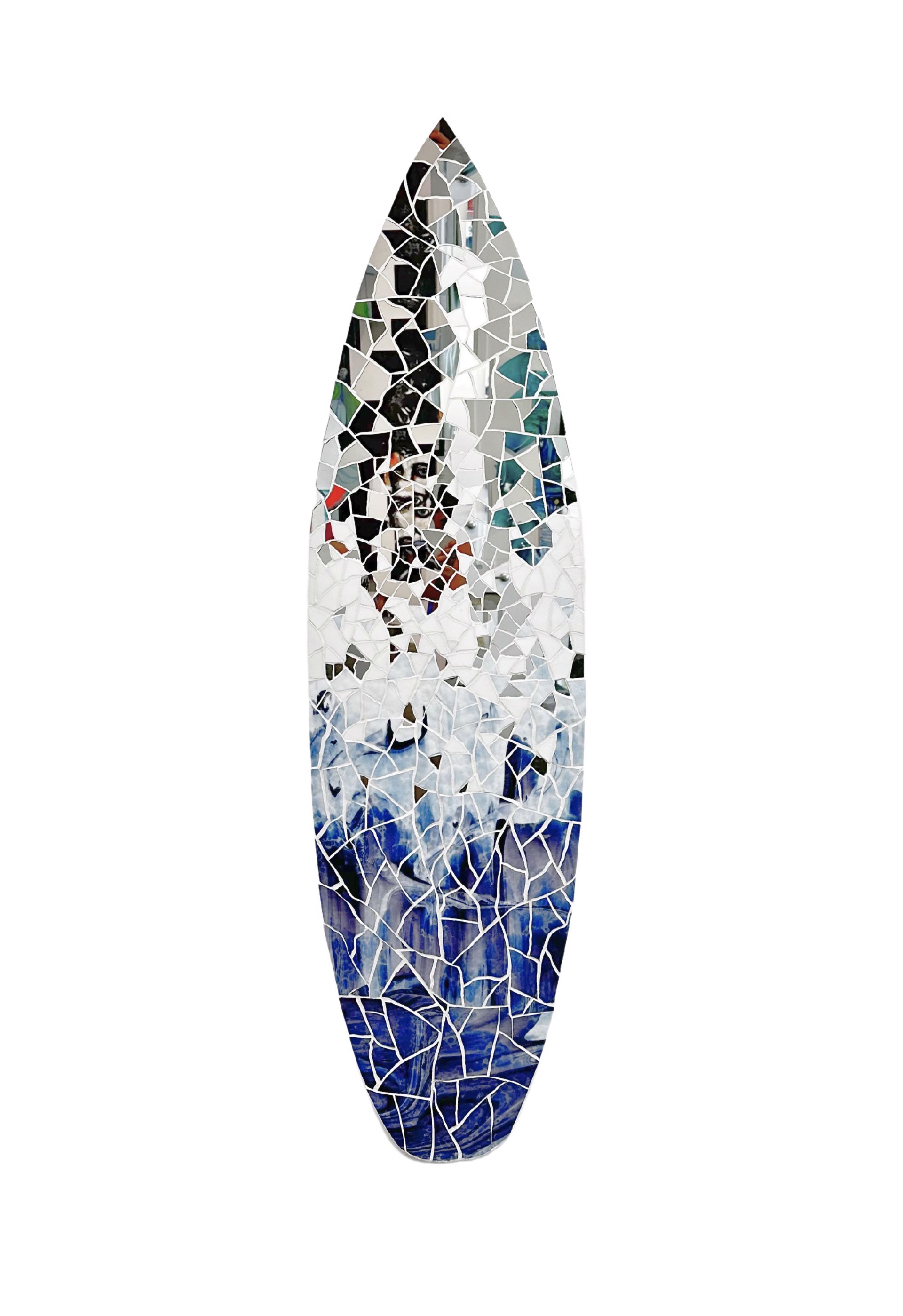 Blue Mosaic Surfboard by Katy Helen