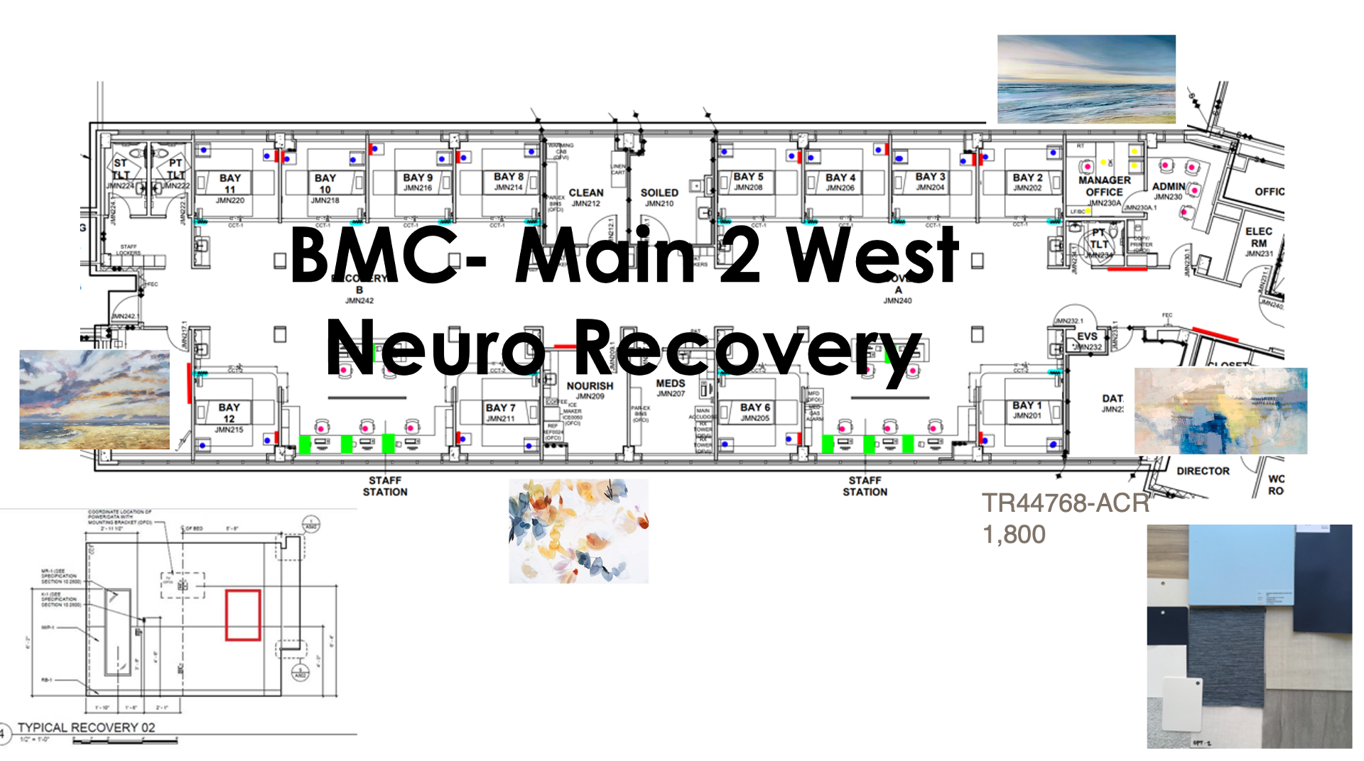 BMC- Main 2 West Recovery-4 framed canvas prints 14 -30x36 acrylic with standoffs by Printwork
