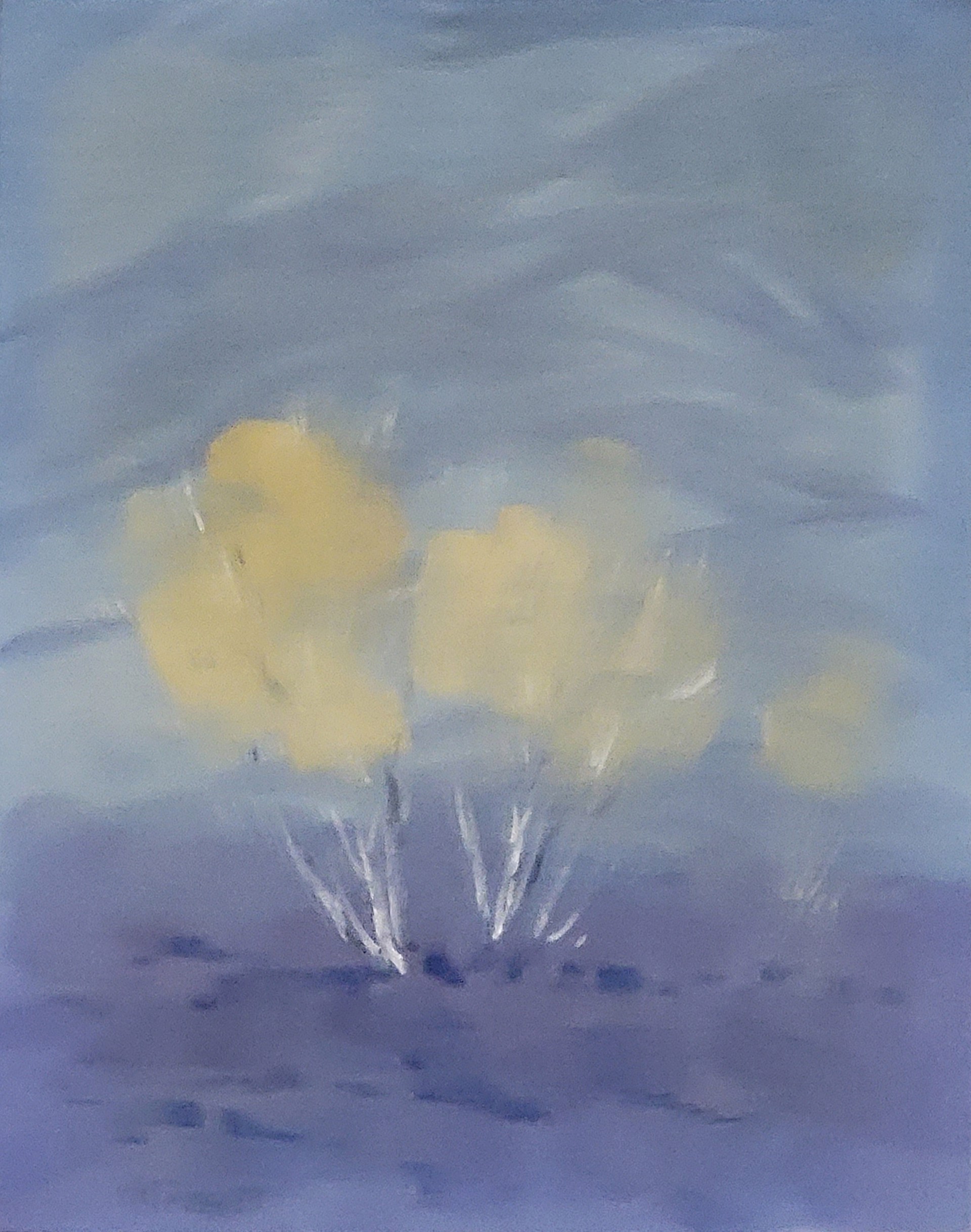 Unknown Title Yellow Brush Blue Sky by Originals Hugh Cabot